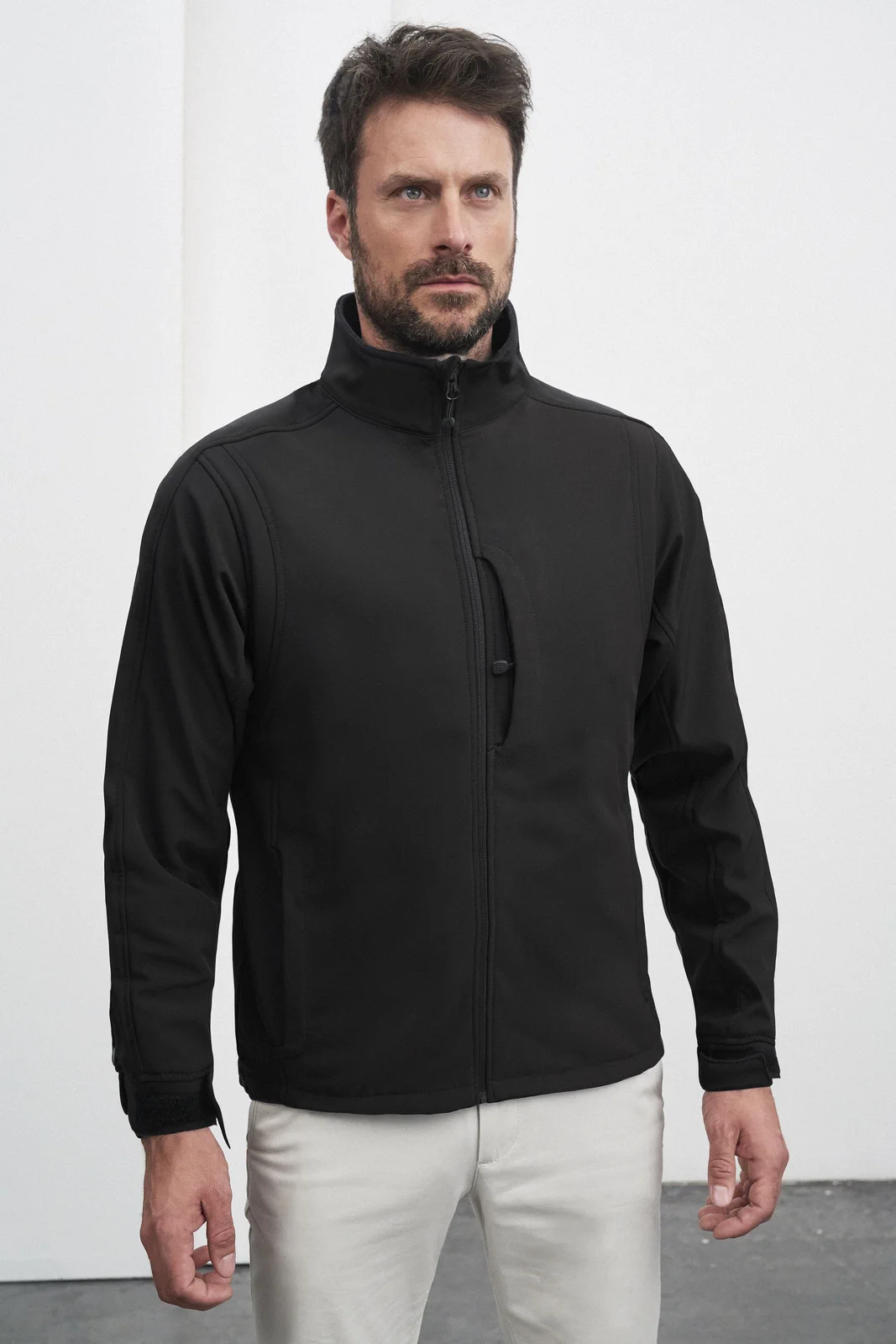 jn135-mens-softshell-jacket-model-1 James & Nicholson Men's Softshell Jacket (135)