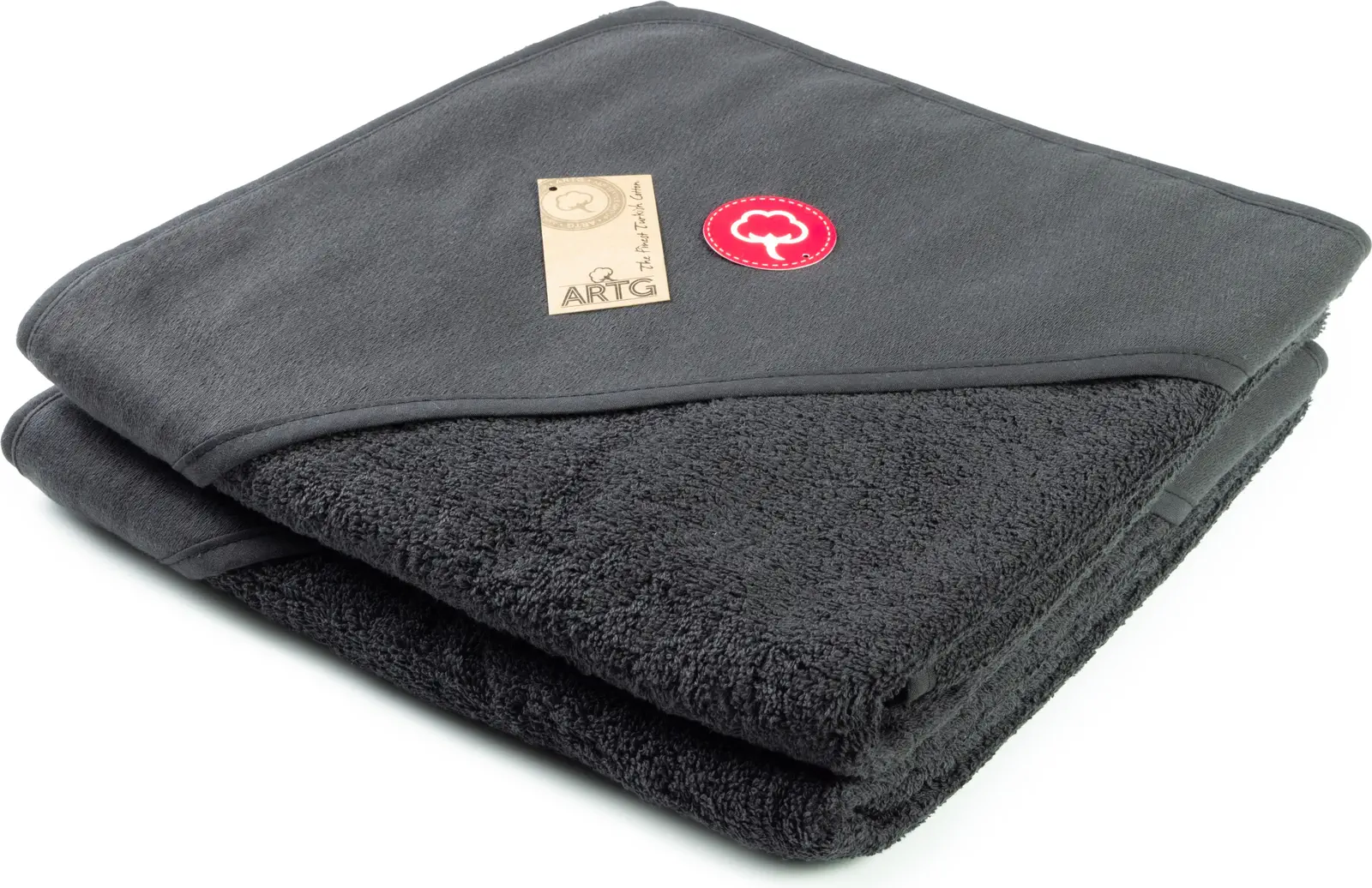 artg-ar732-print-me-baby-hooded-towel-black-front-1 ARTG PRINT-Me® Baby Hooded Towel