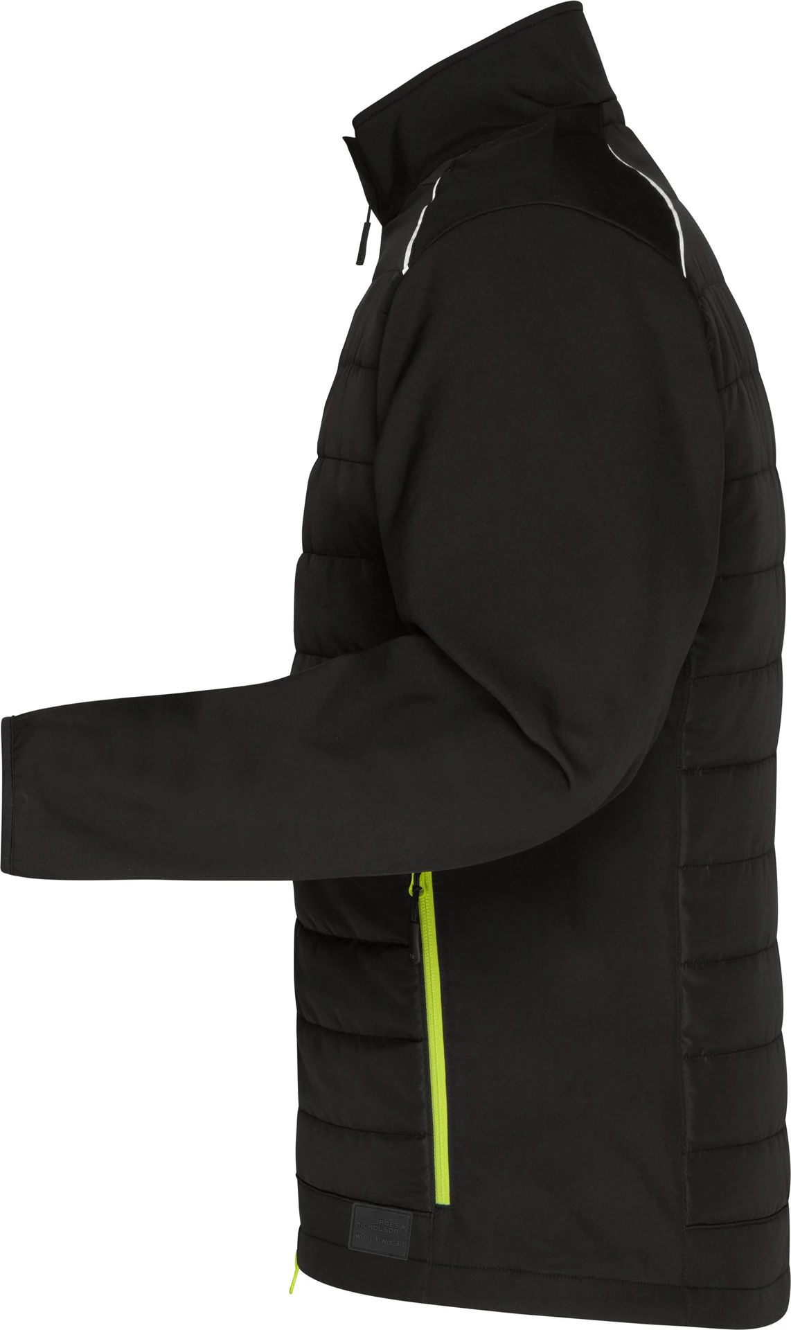jn1820-mens-hybrid-jacket-black-neonyellow-left-4 James & Nicholson Men's Hybrid Jacket 1820