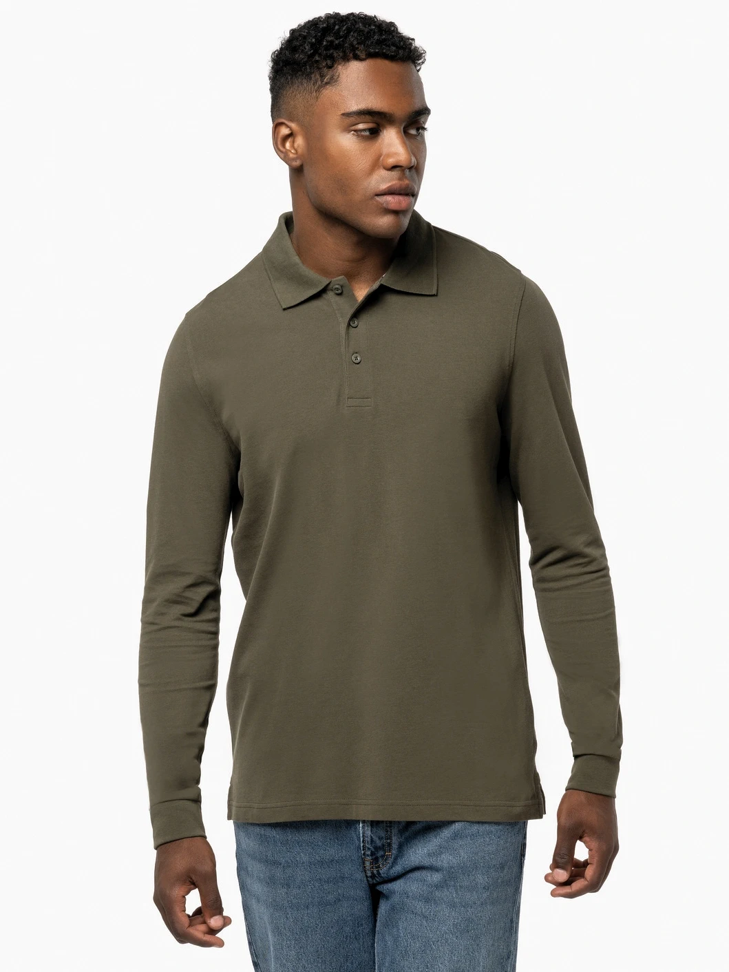 kariban-K243-herren-pique-polo-langarm-model-0 Kariban Herren Piqué Polo langarm