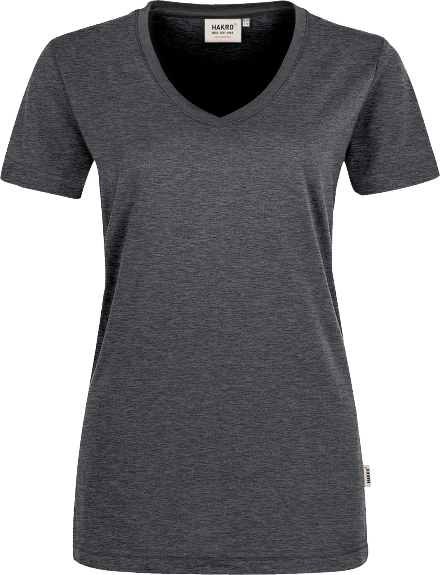 hakro-181-damen-v-shirt-mikralinar-anthrazitmeliert-front-1 HAKRO Women-T-Shirt 181 Mikralinar®