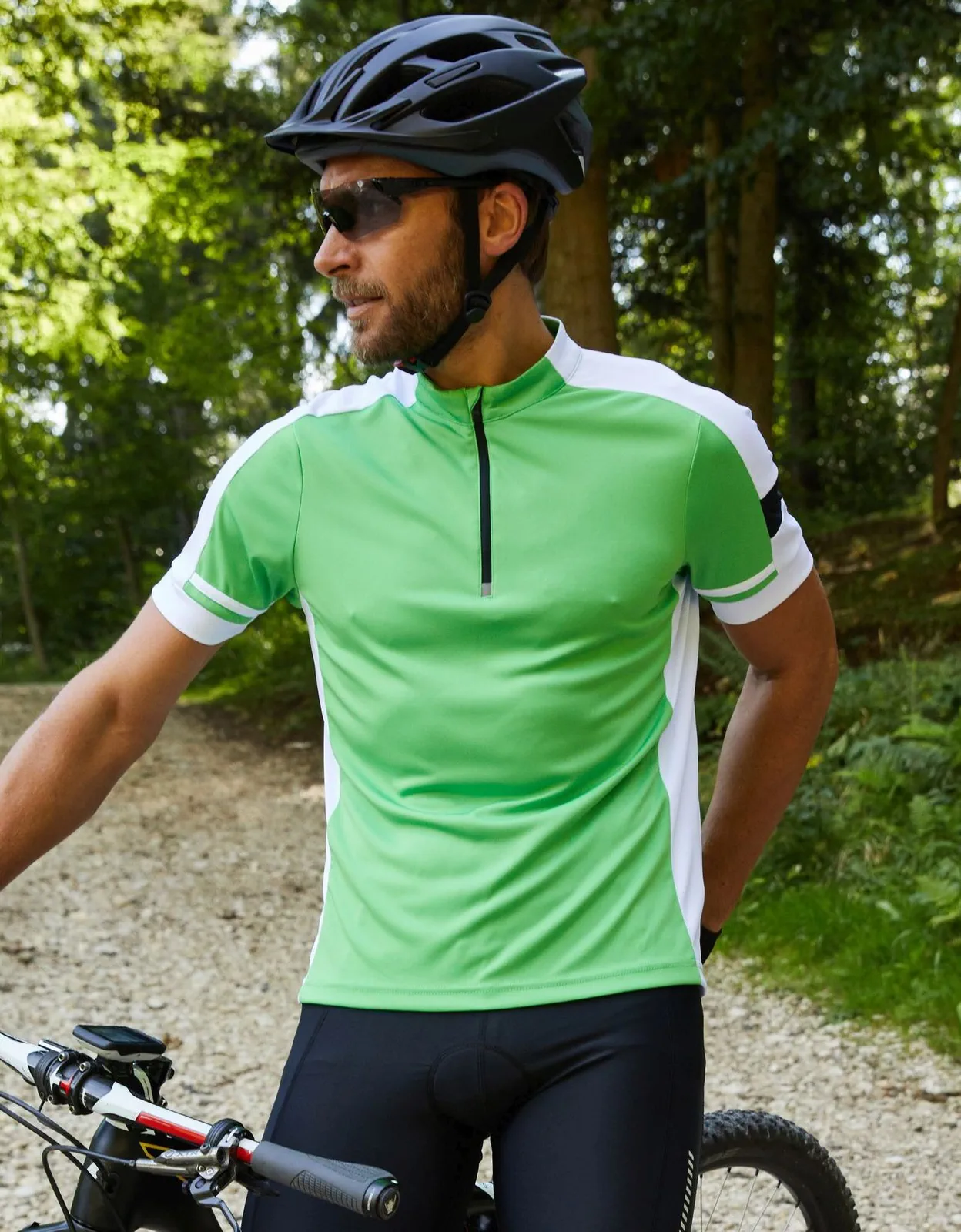 jn452-mens-bike-t-shirt-half-zip-model-0 James & Nicholson Men's Bike-T Half Zip