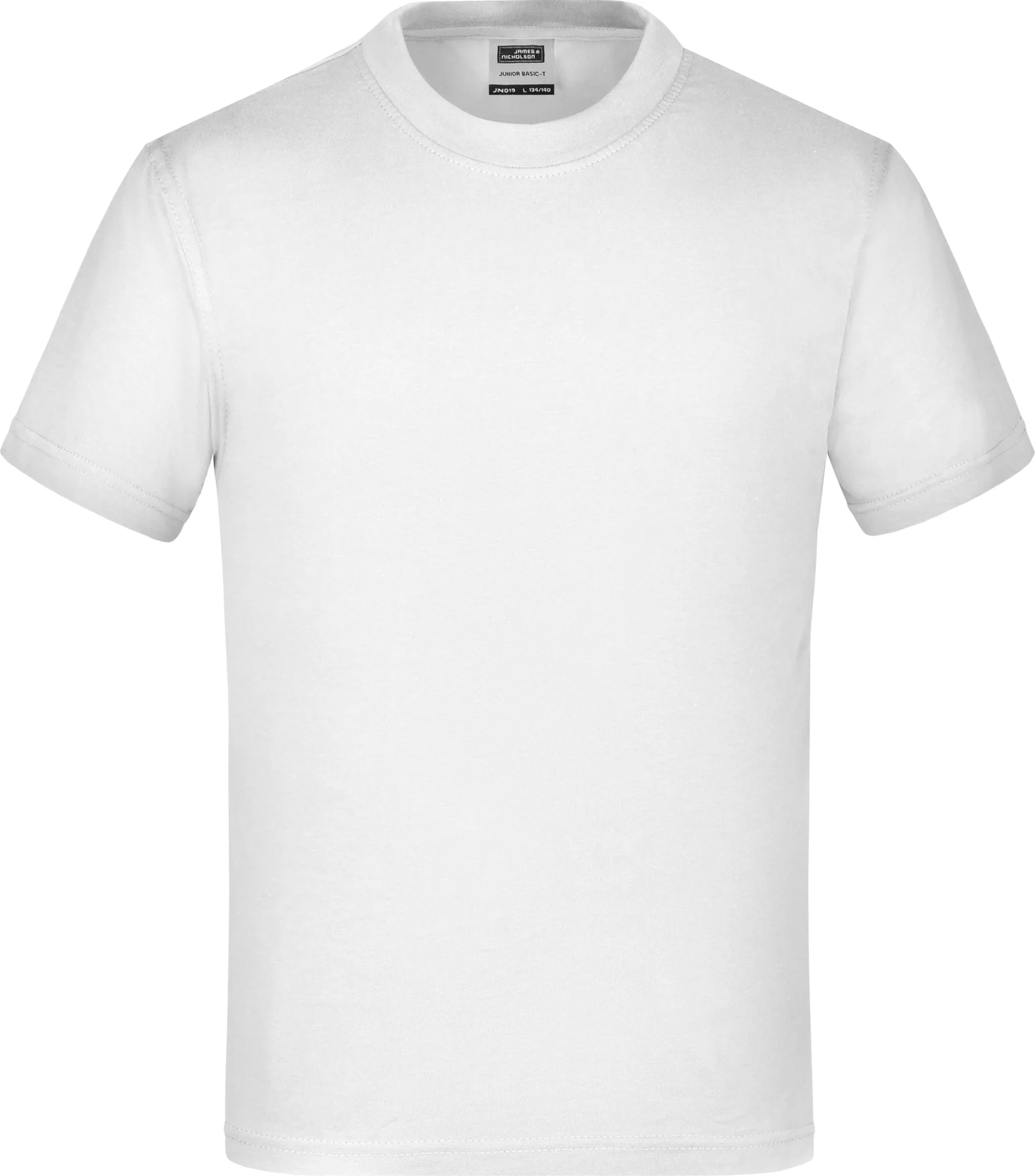 jn019-junior-basic-t-shirt-white-front-3 James & Nicholson Junior Basic-T