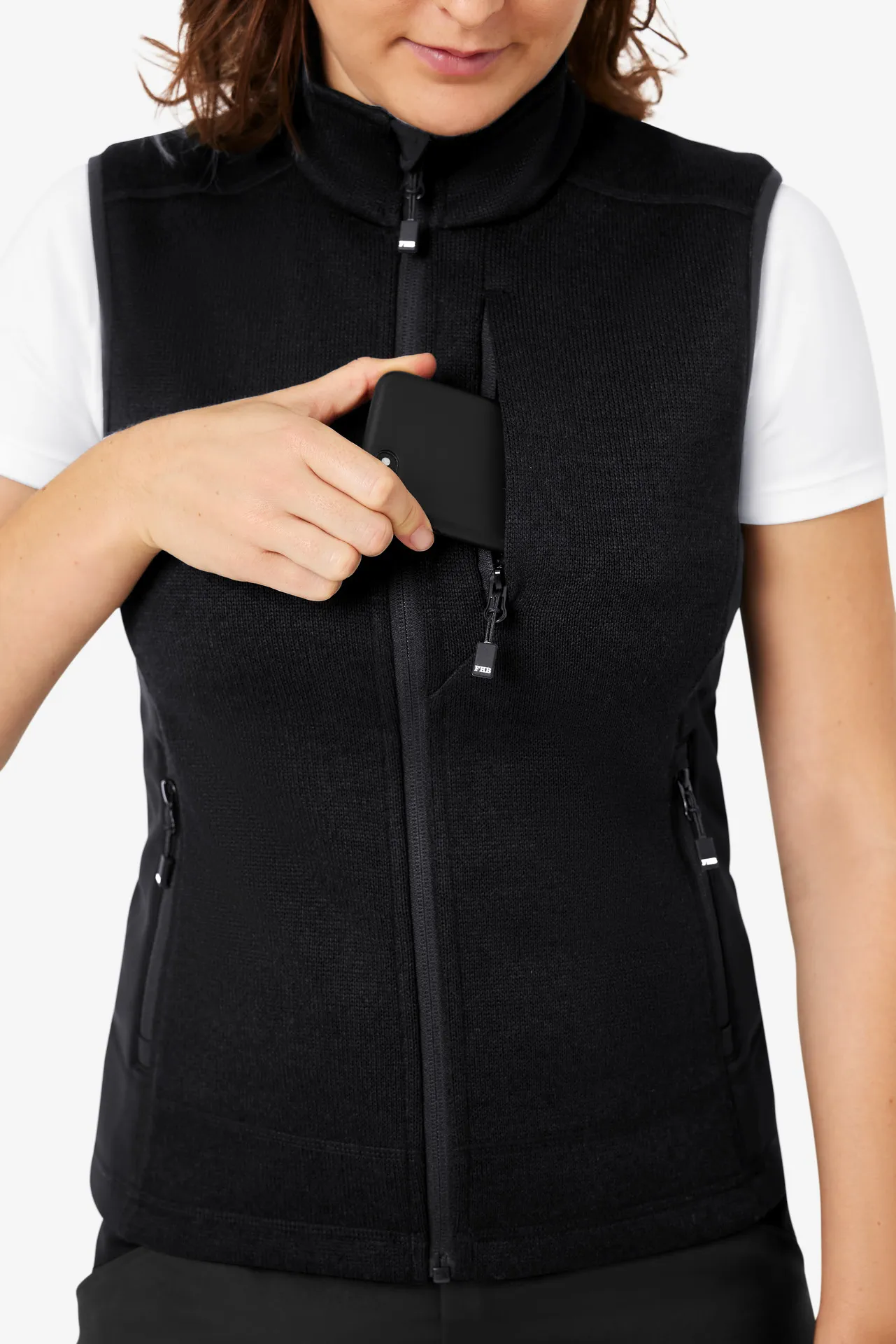FHB-79599-elsa-strick-fleece-weste-schwarz-model-2 FHB Strick-Fleece-Weste ELSA
