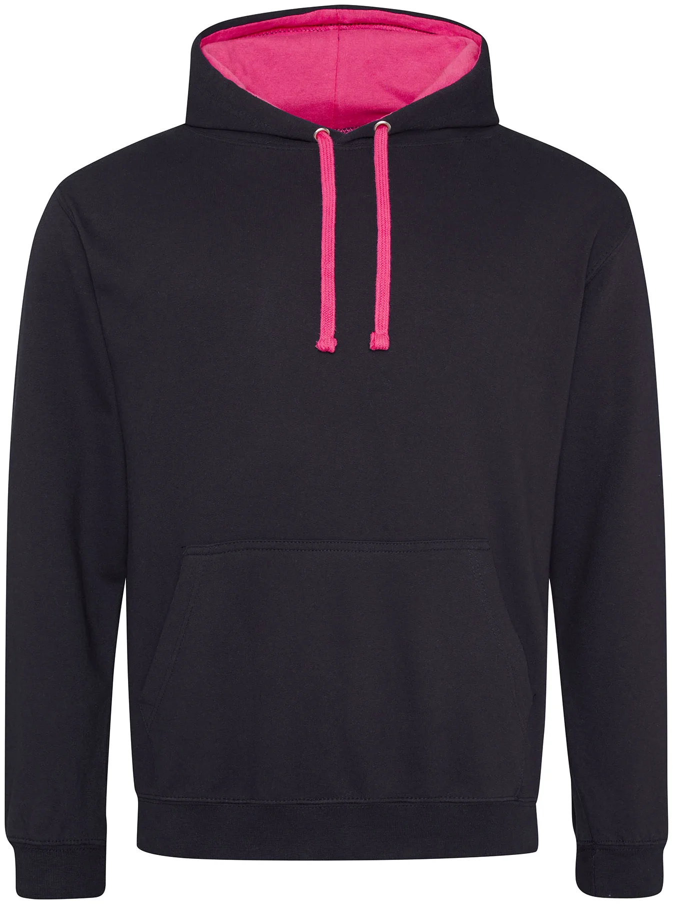 justhoods-jh003-varsity-hoodie-jetblack-hotpink-front-1 Just Hoods Varsity Hoodie