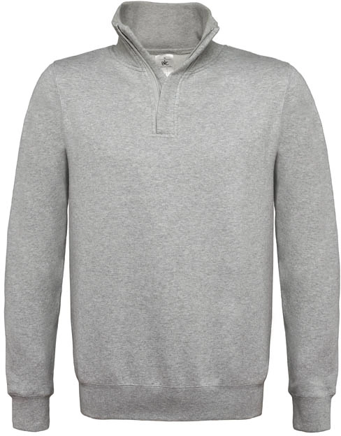 BC-WUI22-HalfZip-Sweat-ID004-unisex-heathergrey-front-2 B&C Sweat ID.004