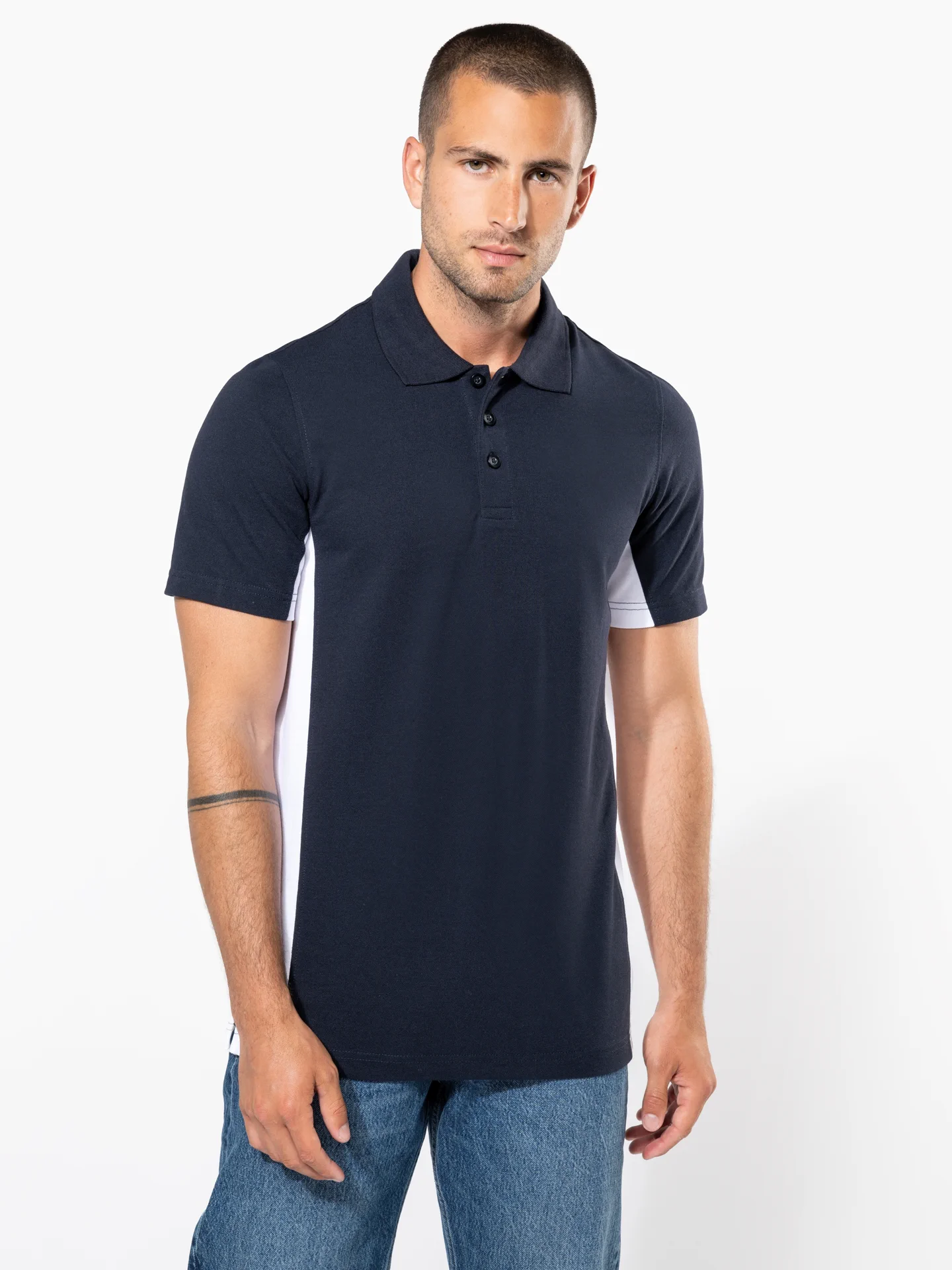 Kariban 2-farbiges Polo "Flag"