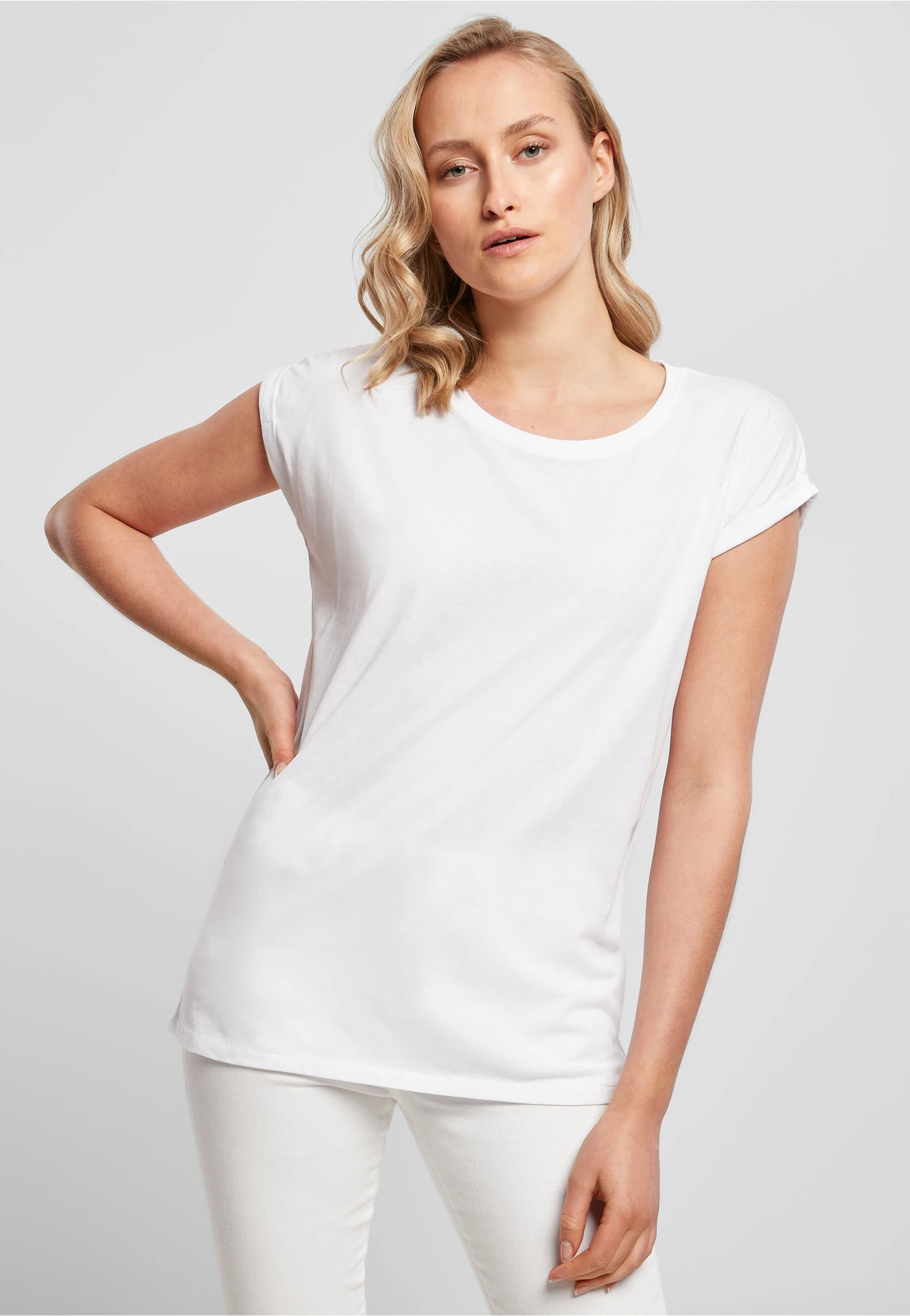 Build Your Brand Ladies Extended Shoulder Tee