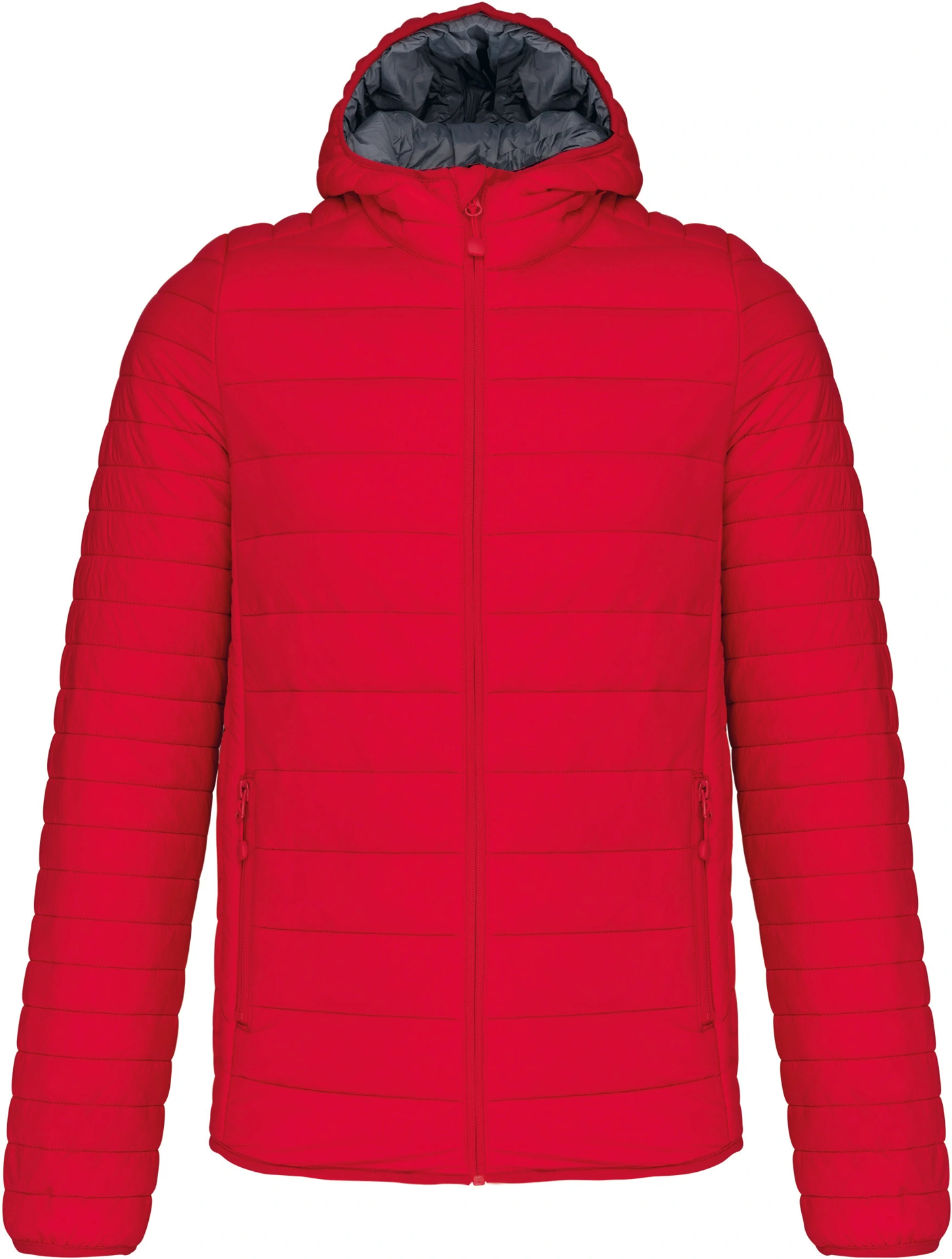 kariban-K6110-leichte-herren-kapuzen-steppjacke-red-front-3 Kariban Leichte Herren Kapuzen Steppjacke