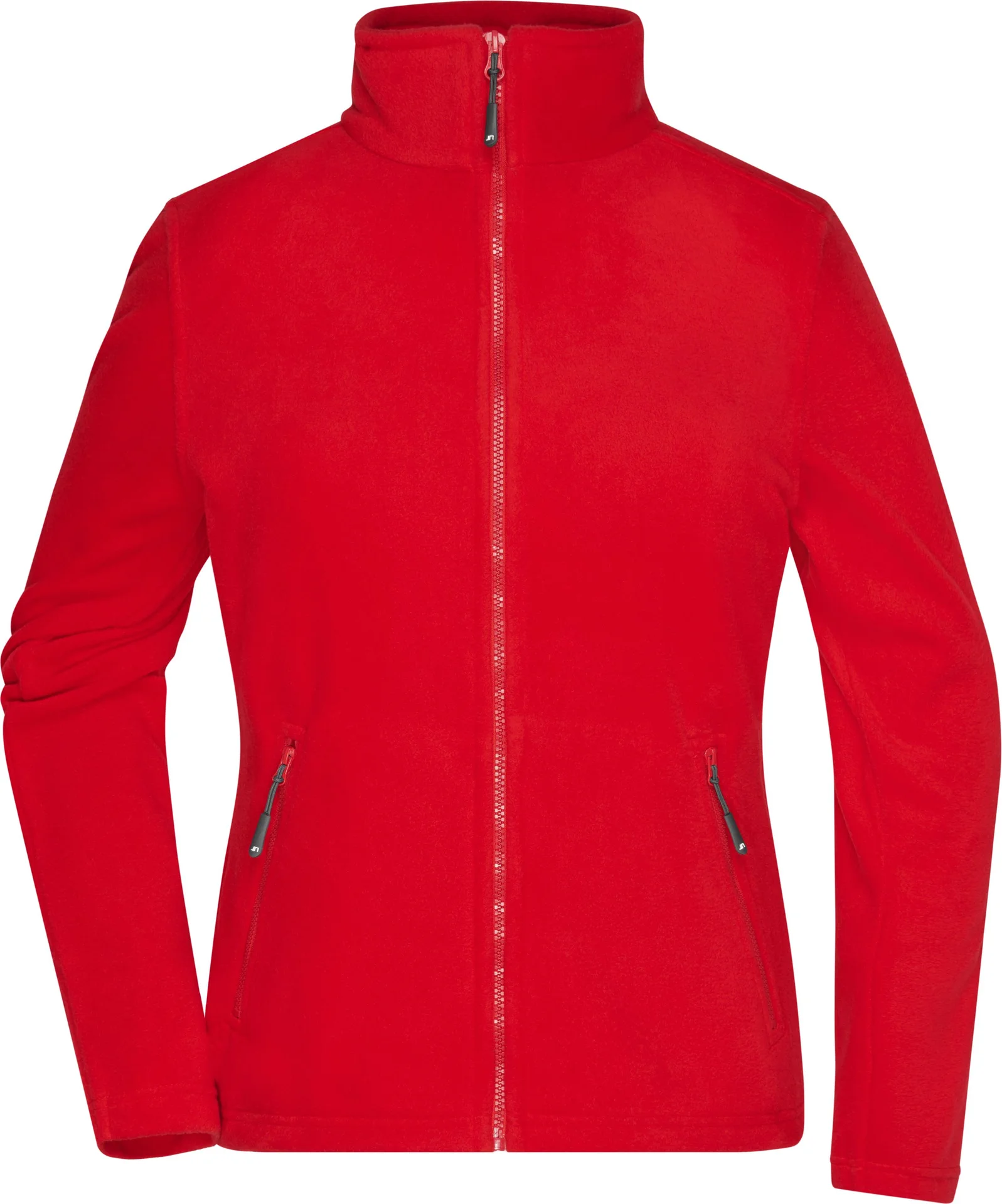 jn781-ladies-fleece-jacket-red-front-3 James & Nicholson Ladies Fleecejacket