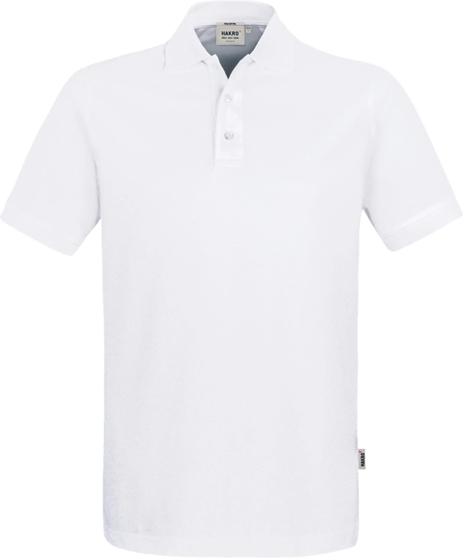 hakro-801-poloshirt-pima-baumwolle-weiss-front-1 HAKRO Premium-Poloshirt 801 Pima-Cotton