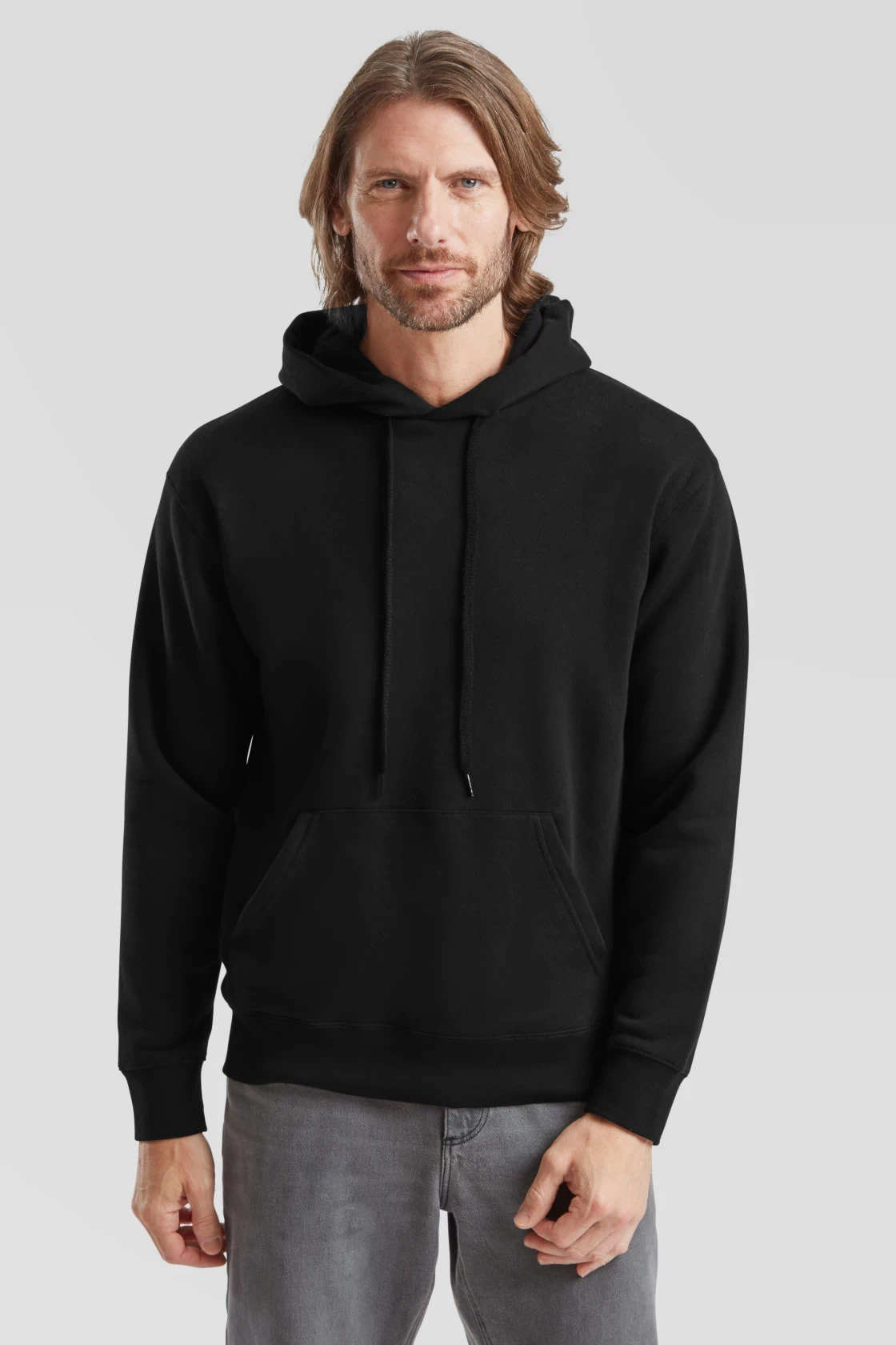 fruit-of-the-loom-62-152-0-premium-hooded-sweatshirt-black-model-0 F.O.L. Premium Hooded Sweat