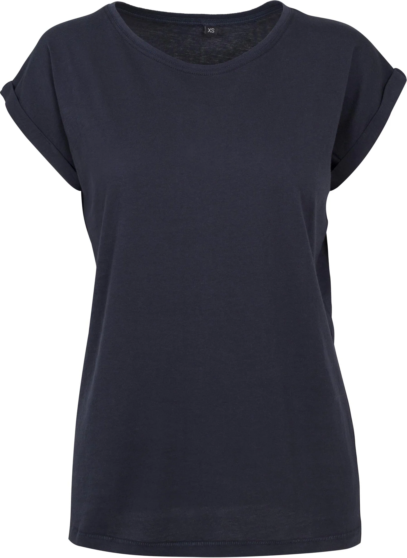 BYB-BY021-ladies-extended-shoulder-t-shirt-navy-front-4 Build Your Brand Ladies Extended Shoulder Tee