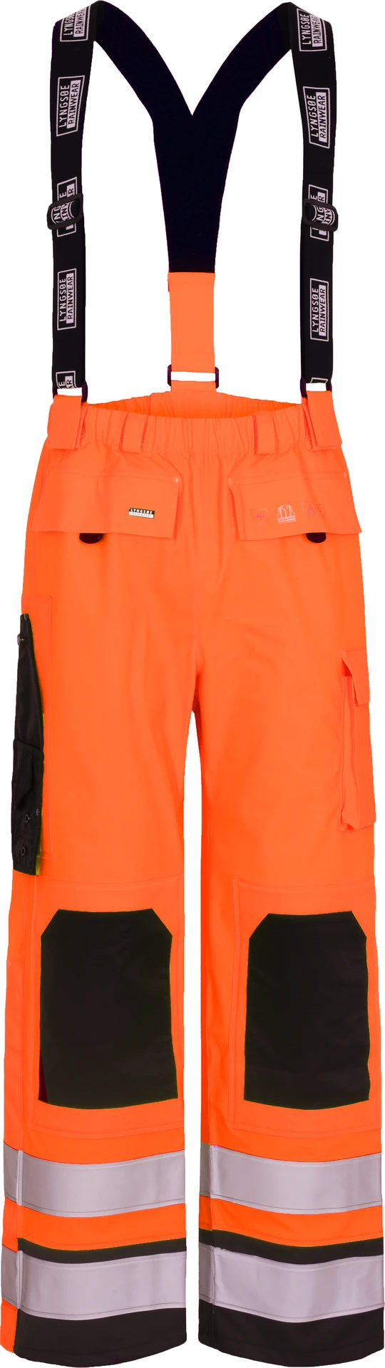 lyngsoe-fr-lr6022-flammhemmende-hi-vis-regenhose-leuchtorange-navy-front-1 Lyngsøe FR-LR6022 Flammhemmende Hi-Vis Regenhose