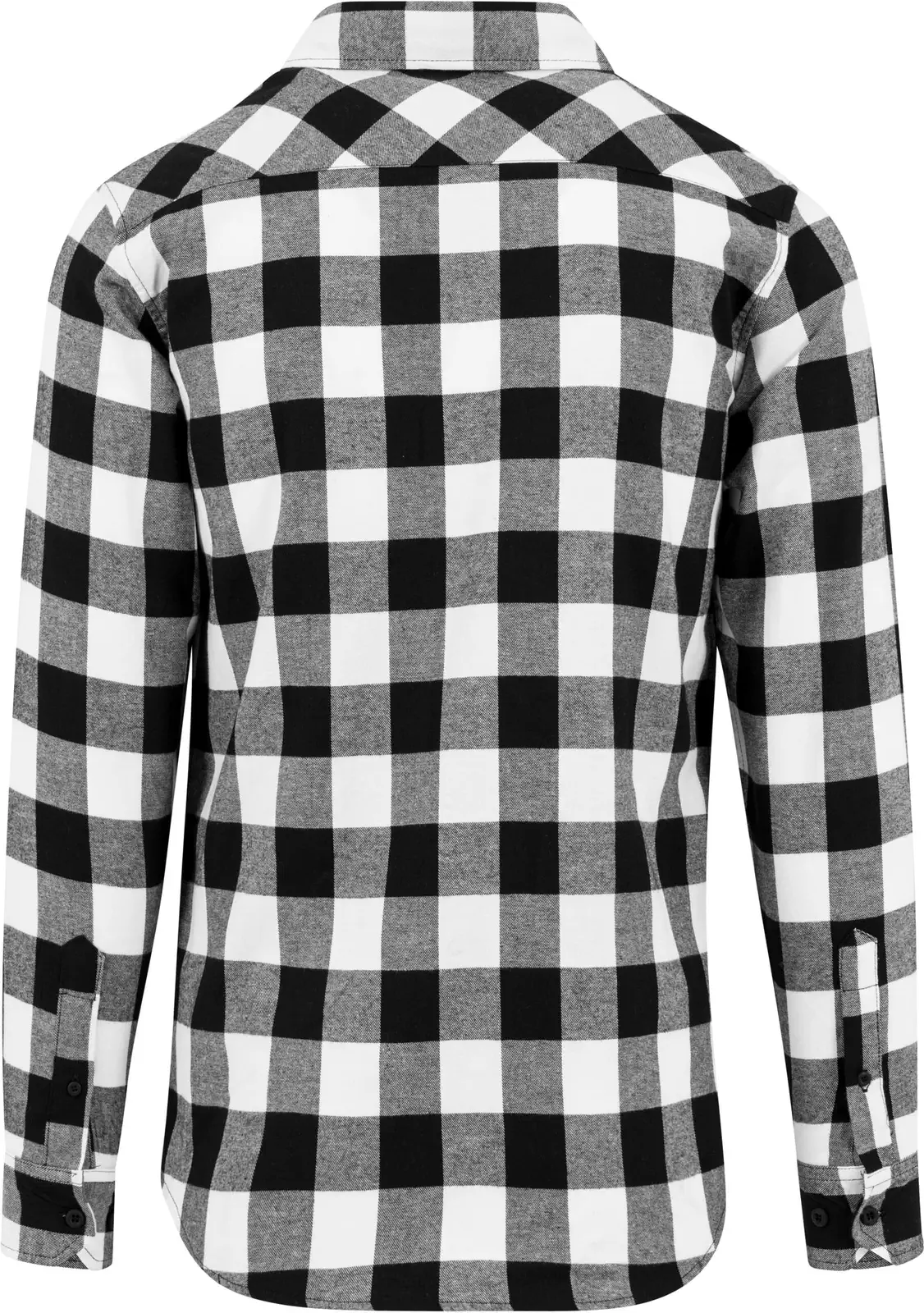 BYB-BY031-checked-flannel-shirt-black-white-back-7 Build Your Brand Checked Flannel Shirt