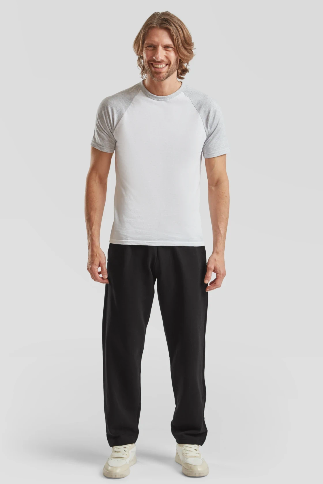 fruit-of-the-loom-64-032-0-classic-open-hem-jog-pants-black-model-3 F.O.L. Classic Open Hem Jog Pants