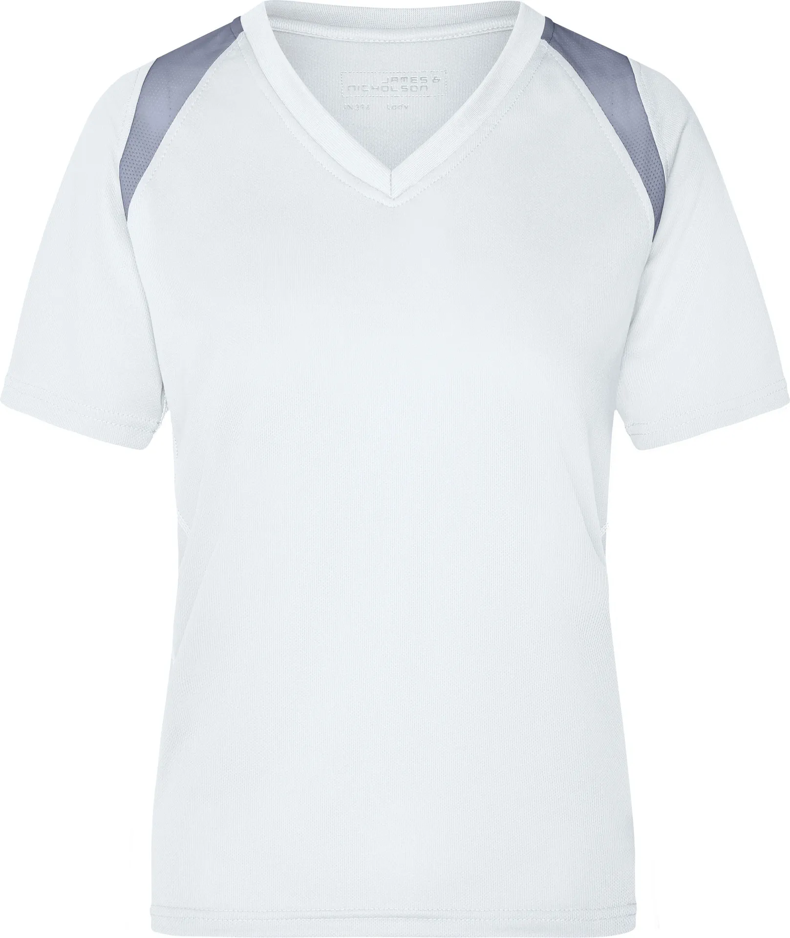 jn396-ladies-running-t-shirt-white-silver-front-3 James & Nicholson Ladies Running-T (396)