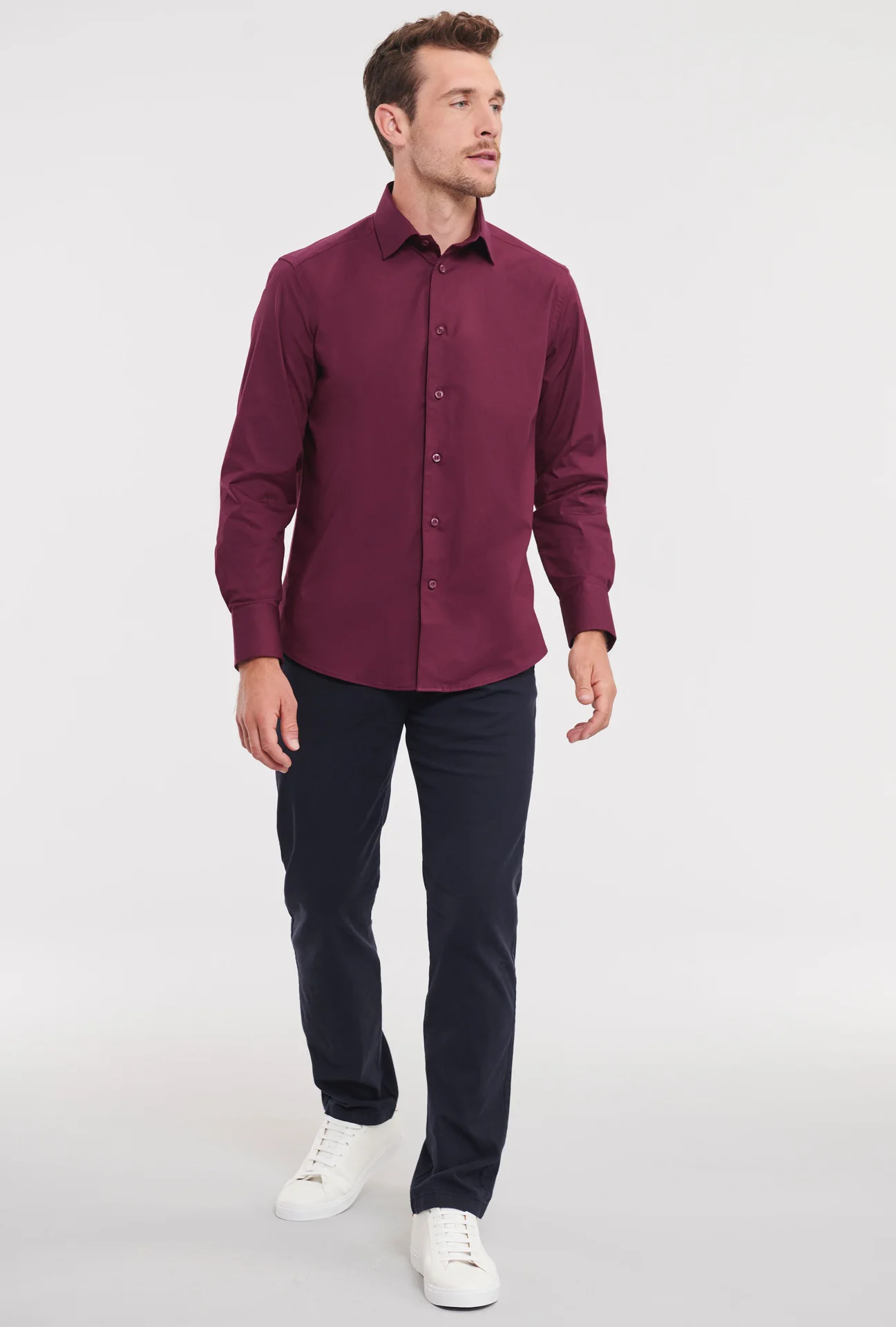 Russell Men's Long Sleeve Easy Care Fitted Shirt
