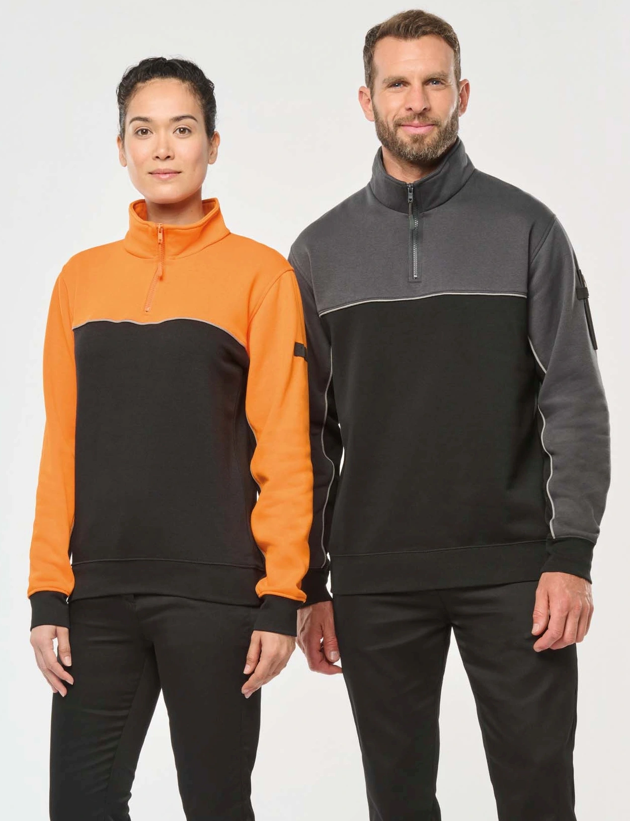 Kariban Unisex Workwear Sweater mit 1/4 Zip