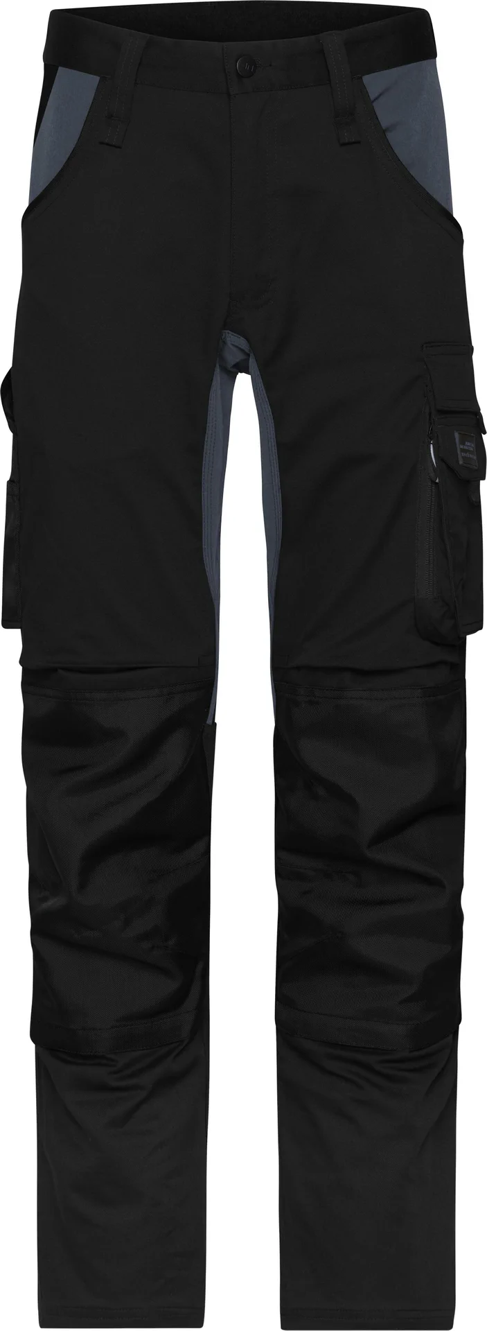 jn1812-workwear-stretch-pants-slim-line-black-carbon-front-3 James & Nicholson Workwear Stretch-Pants Slim Line