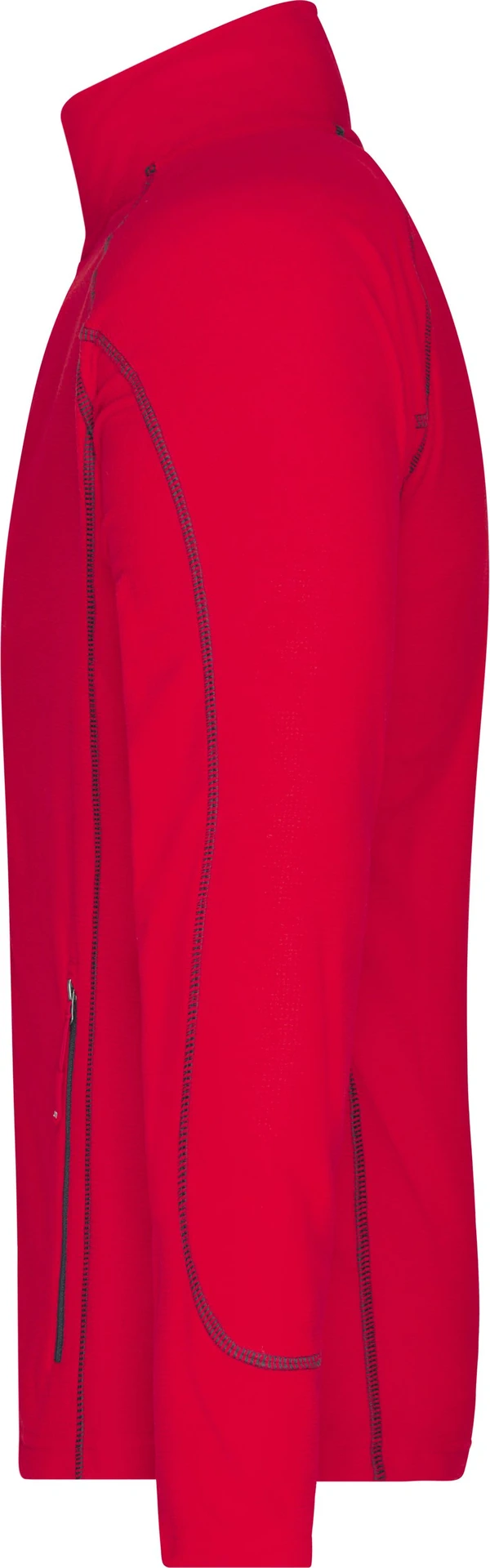 jn597-mens-structure-fleece-jacket-red-carbon-left-4 James & Nicholson Men's Structure Fleece Jacket
