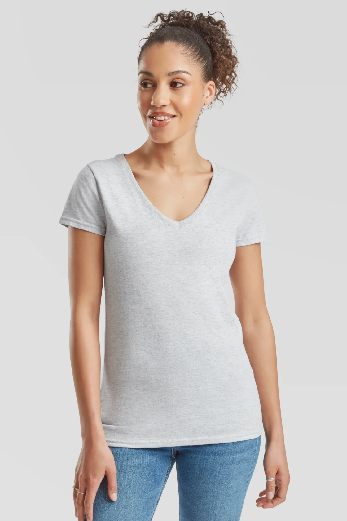 F.O.L. Lady-Fit Valueweight V-Neck T