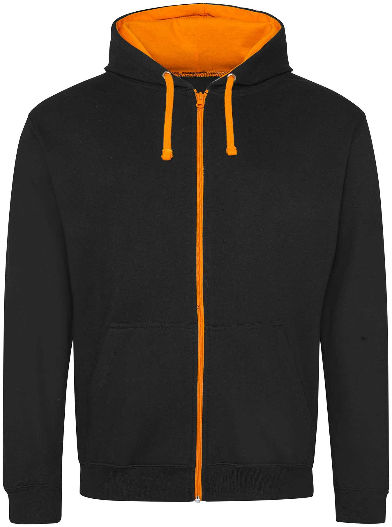 justhoods-jh053-varsity-zoodie-jetblack-orangecrush-front-1 Just Hoods Varsity Zoodie