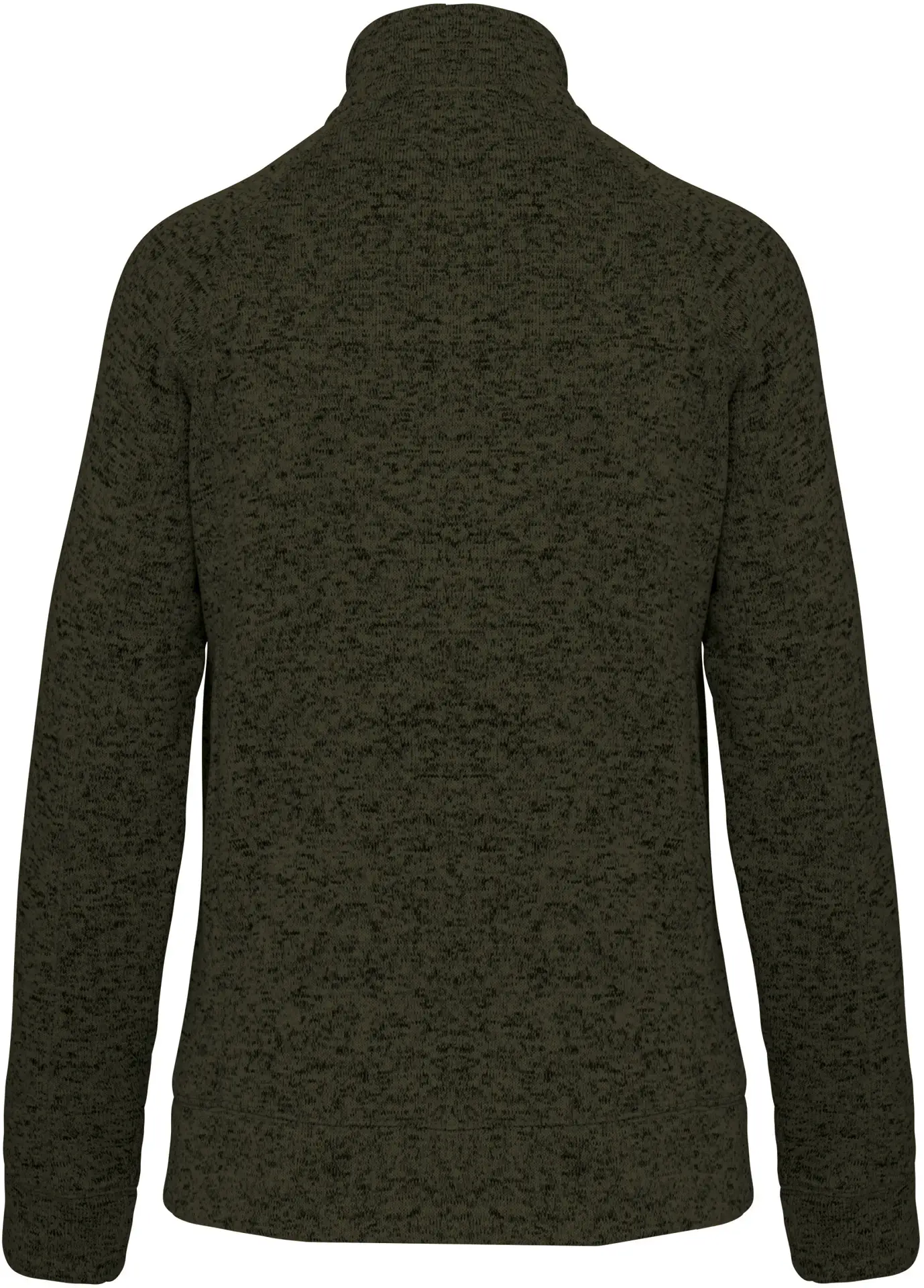 kariban-K9107-damen-melange-strickfleece-jacke-darkkhakimelange-back-6 Kariban Damen Melange Strickfleece Jacke