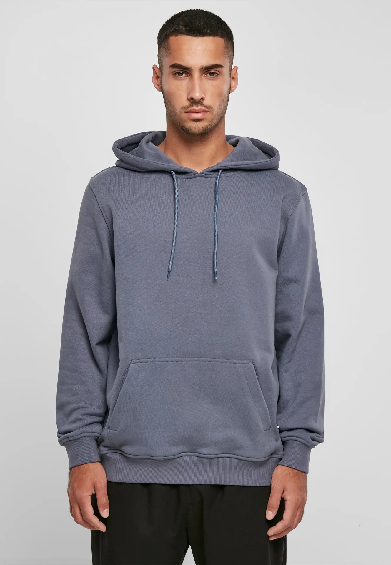 BYB-BY215-ultra-heavy-regular-hoody-vintageblue-model-0 Build Your Brand Ultra Heavy Regular Hoody