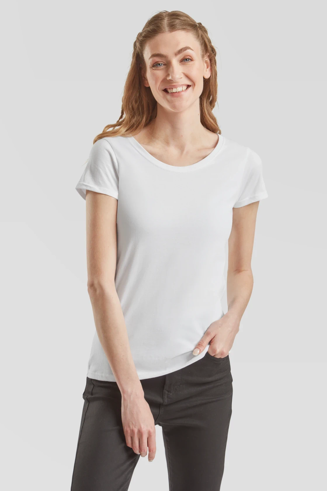 fruit-of-the-loom-61-424-0-ladies-iconic-195-t-shirt-white-model-0 F.O.L. Ringspun Premium T Lady-fit