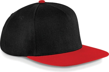 beechfield-b660-original-flat-peak-snapback-cap-black-classicred-front-1 Beechfield Original Flat Peak Snapback Cap