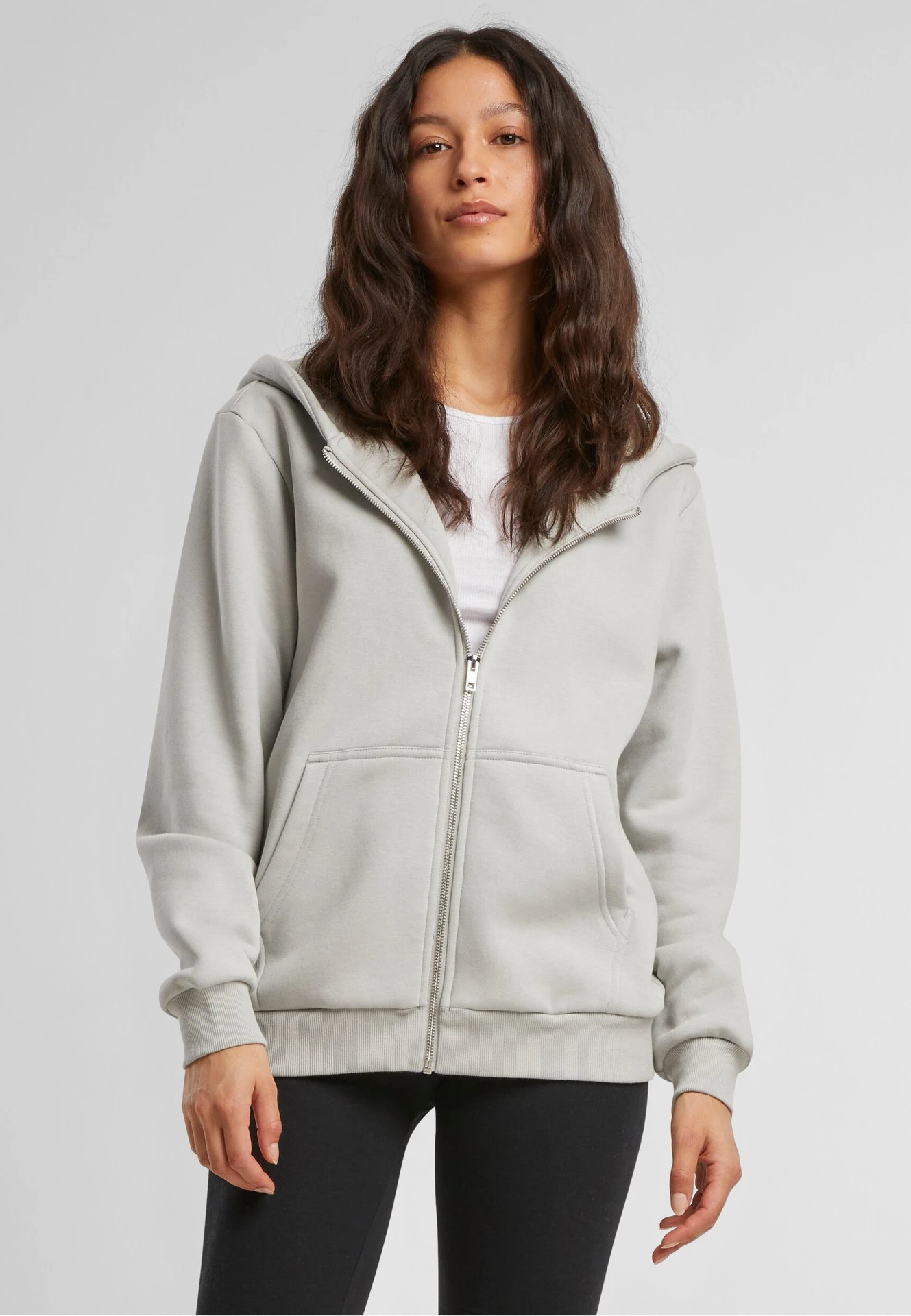 Build Your Brand Ladies Fluffy Zip Hoody