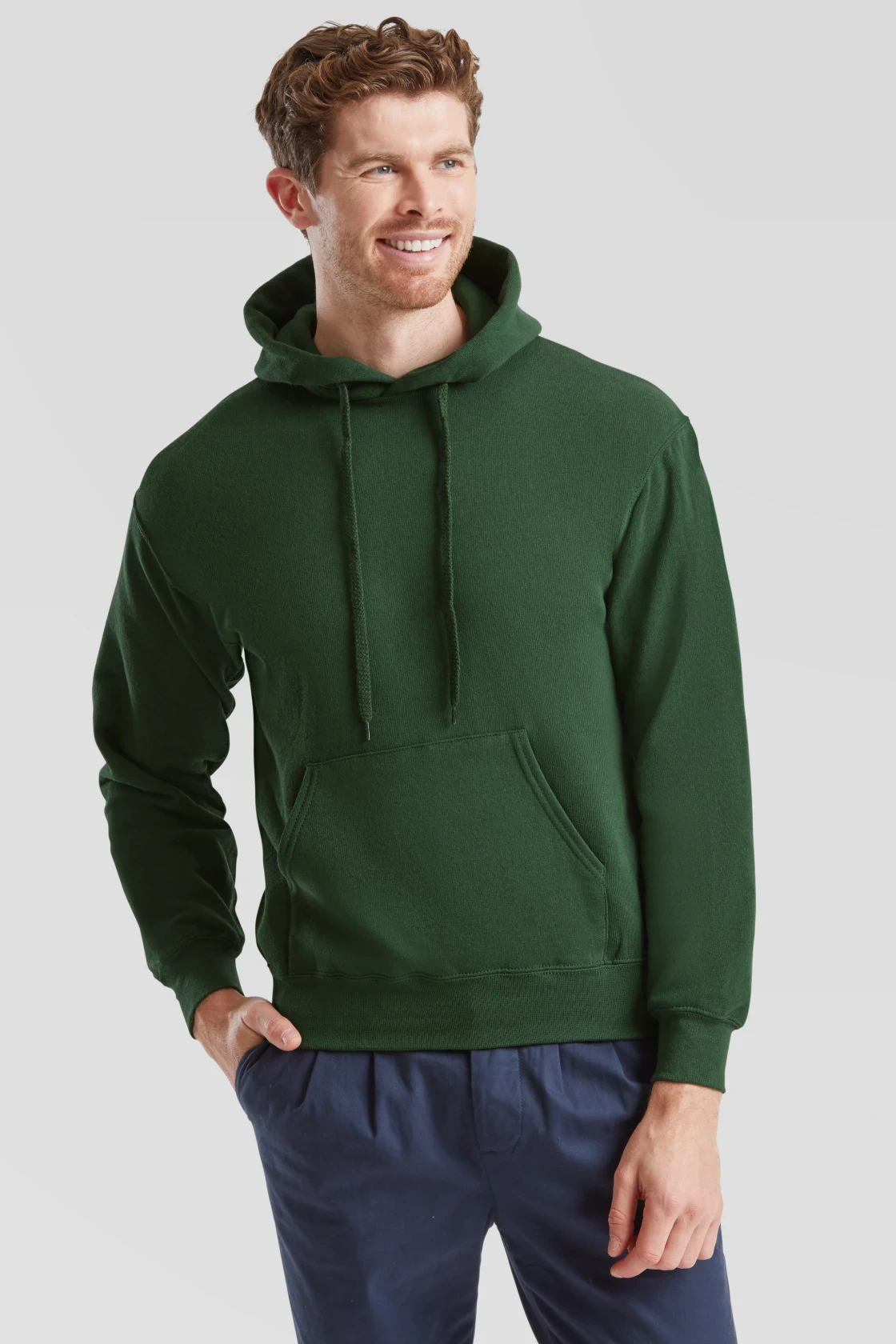 fruit-of-the-loom-62-208-0-classic-hooded-sweatshirt-bottlegreen-model-0 F.O.L. Classic Hooded Sweat