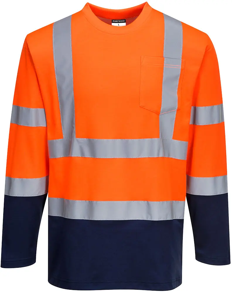 PORTWEST S280 Warnschutz Cotton Comfort Kontrast T-Shirt Langarm PORTWEST S280 Warnschutz Cotton Comfort Kontrast T-Shirt Langarm