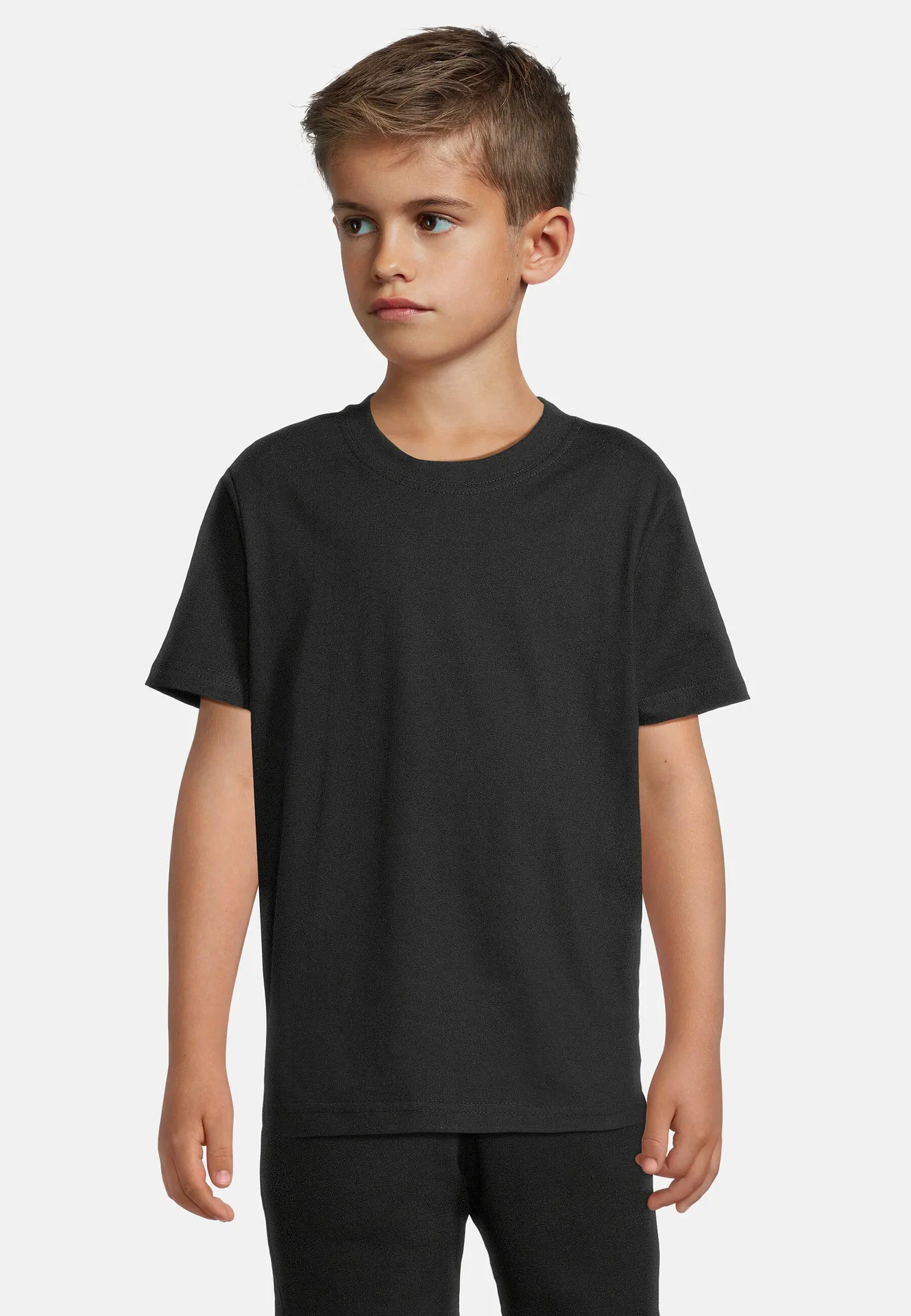 BYB-BY116-kids-basic-t-shirt-black-model-0 Build Your Brand Kids Basic Tee