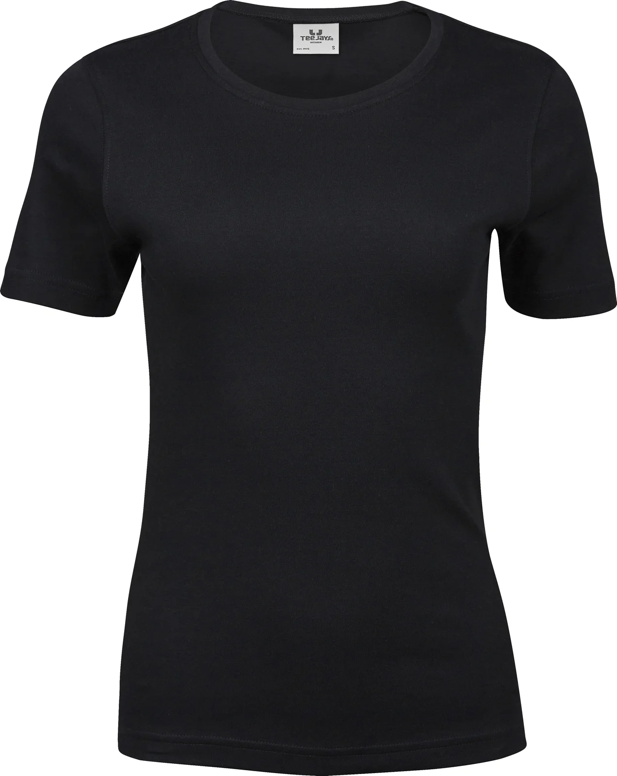 tee-jays-580-womens-interlock-t-shirt-black-front-1 Tee Jays Women's Interlock Tee
