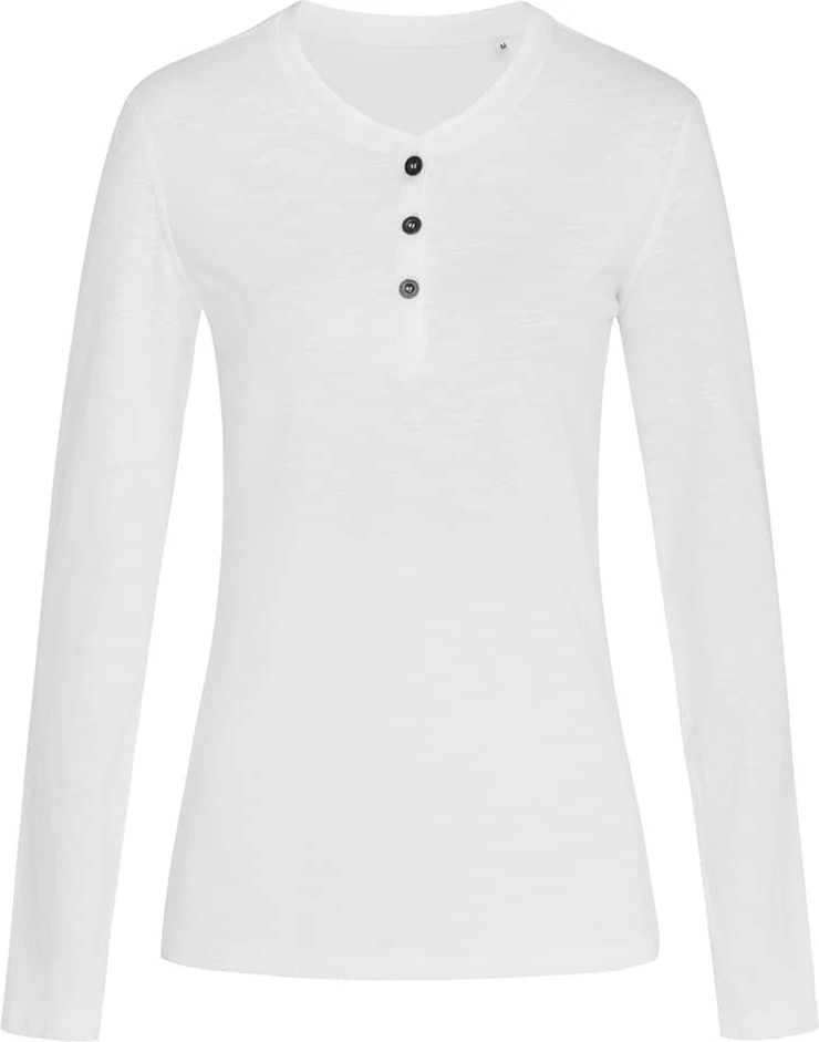 stedman-st9580-sharon-henley-long-sleeve-women-white-front-4 Stedman Sharon Henley Long Sleeve for women