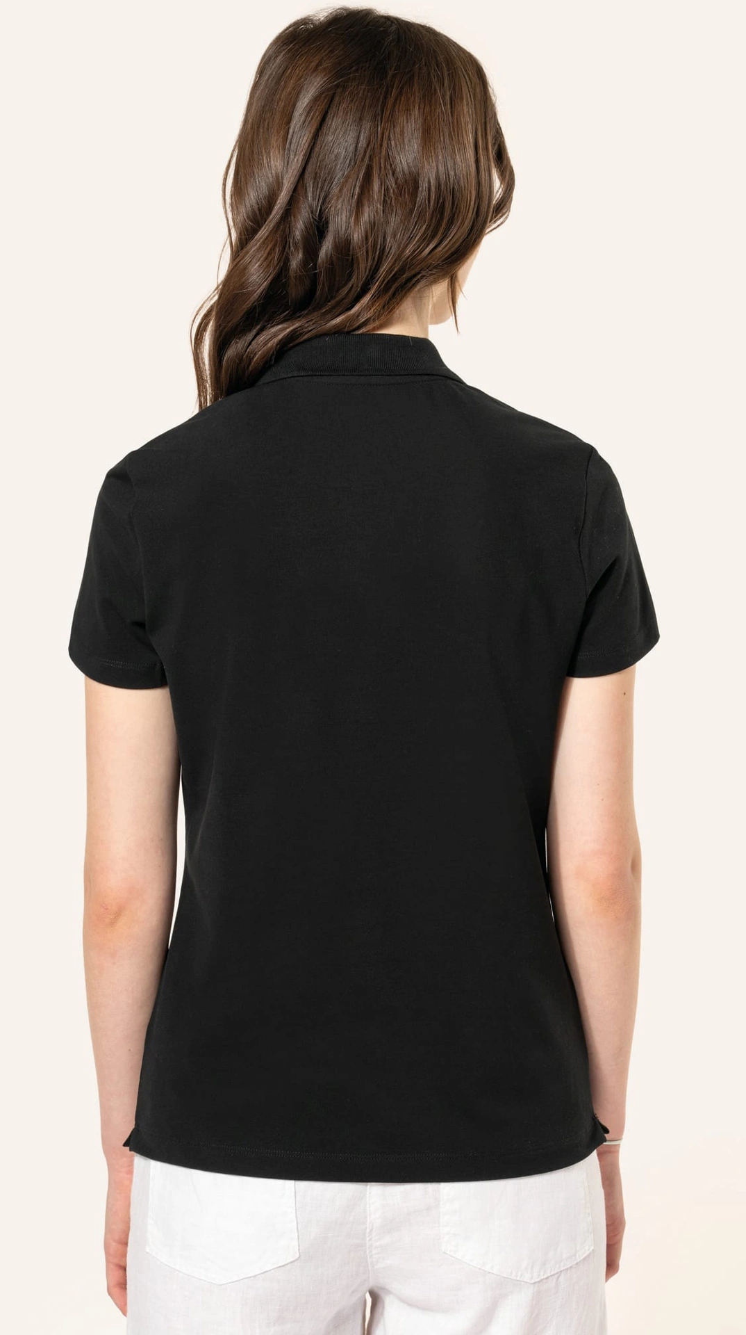 kariban-PK201-damen-supima-stretch-pique-polo-black-model-1 Kariban Damen Supima® Stretch Piqué Polo