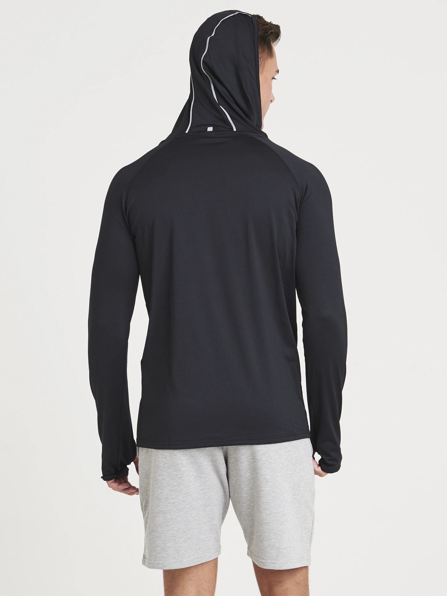 justcool-jc037-mens-cool-cowl-neck-top-jetblack-model-1 Just Cool Men's Cool Cowl Neck Top