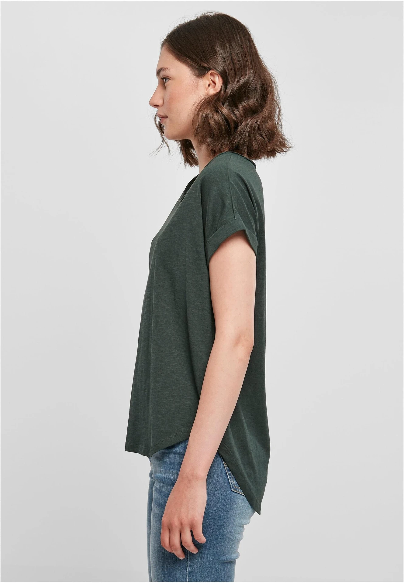 Build Your Brand Ladies Long Slub Tee