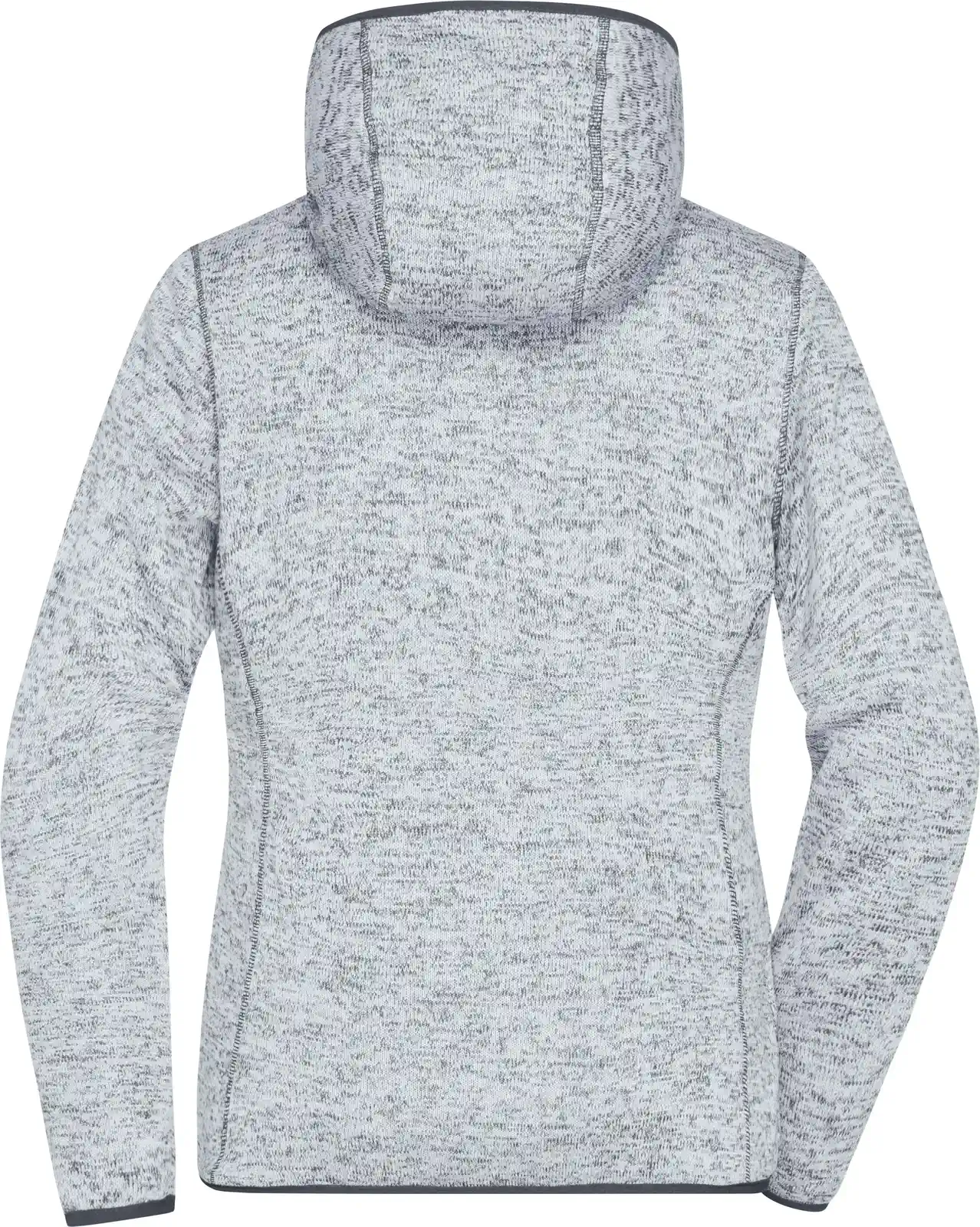 jn588-ladies-knitted-fleece-hoody-lightmelange-carbon-back-5 James & Nicholson Ladies Knitted Fleece Hoody