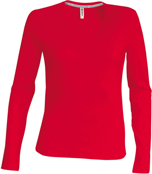 Kariban Damen V-Neck T-Shirt langarm