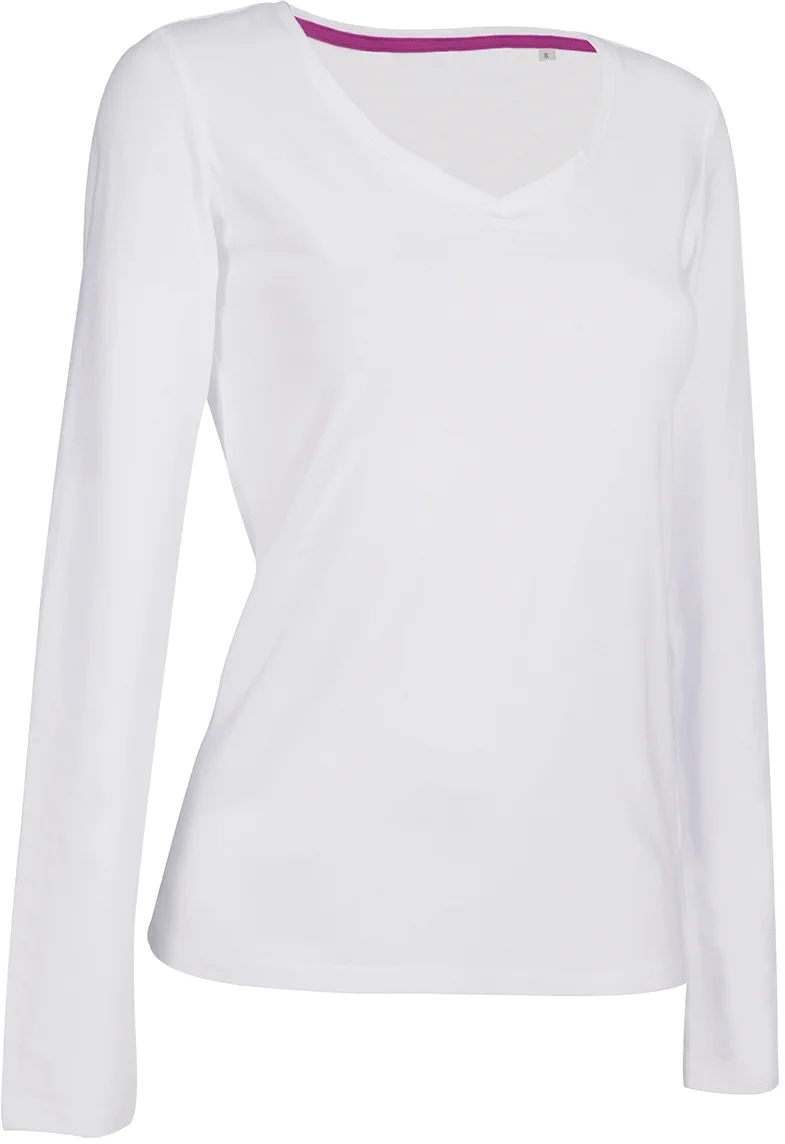 stedman-st9720-v-neck-t-shirt-claire-lsl-white-front-5 Stedman Claire Long Sleeve for women