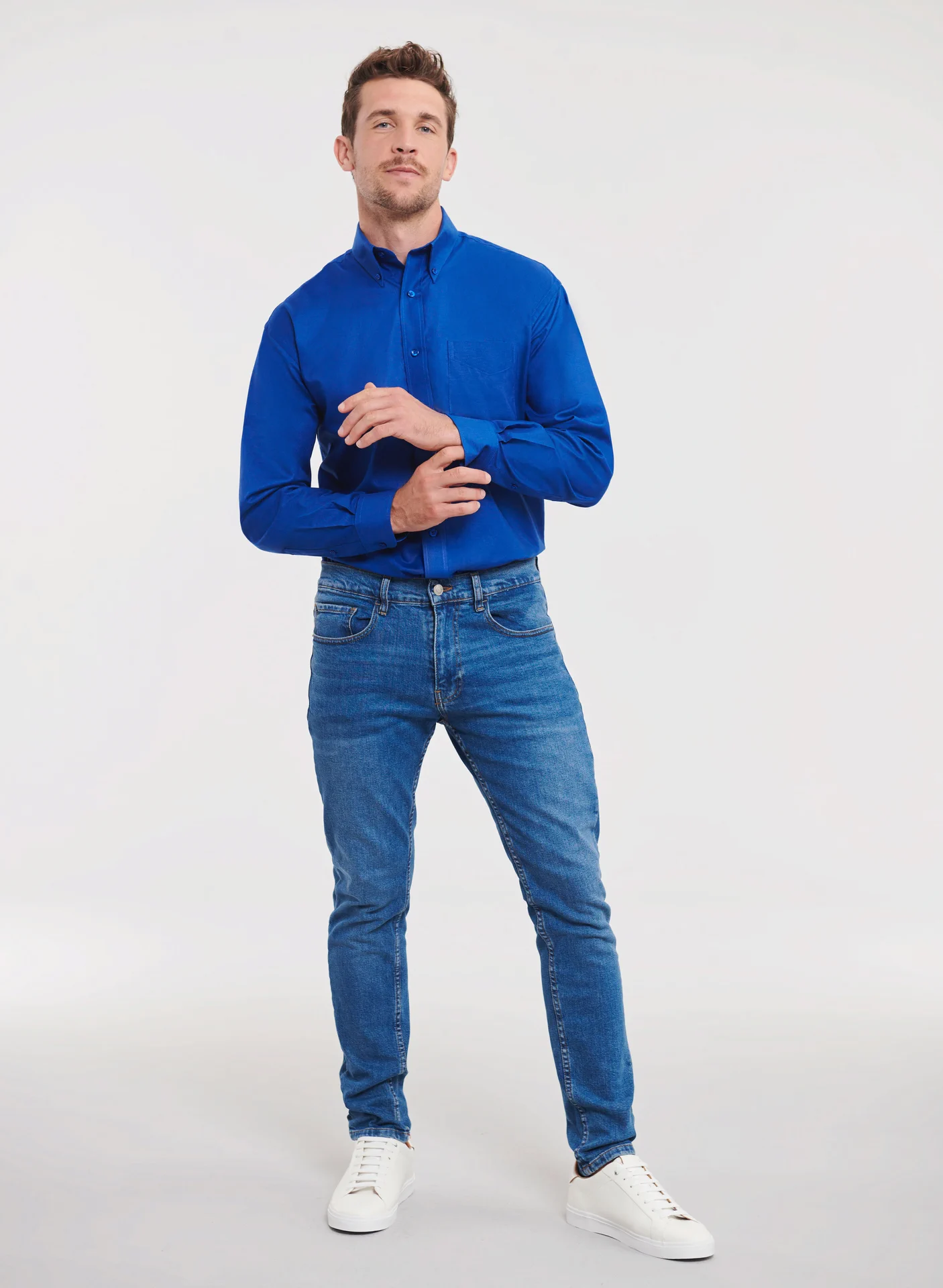 Russell Men's Long Sleeve Easy Care Oxford Shirt
