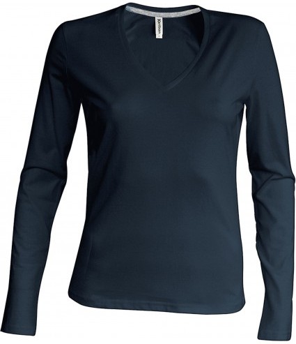 Kariban Damen V-Neck T-Shirt langarm
