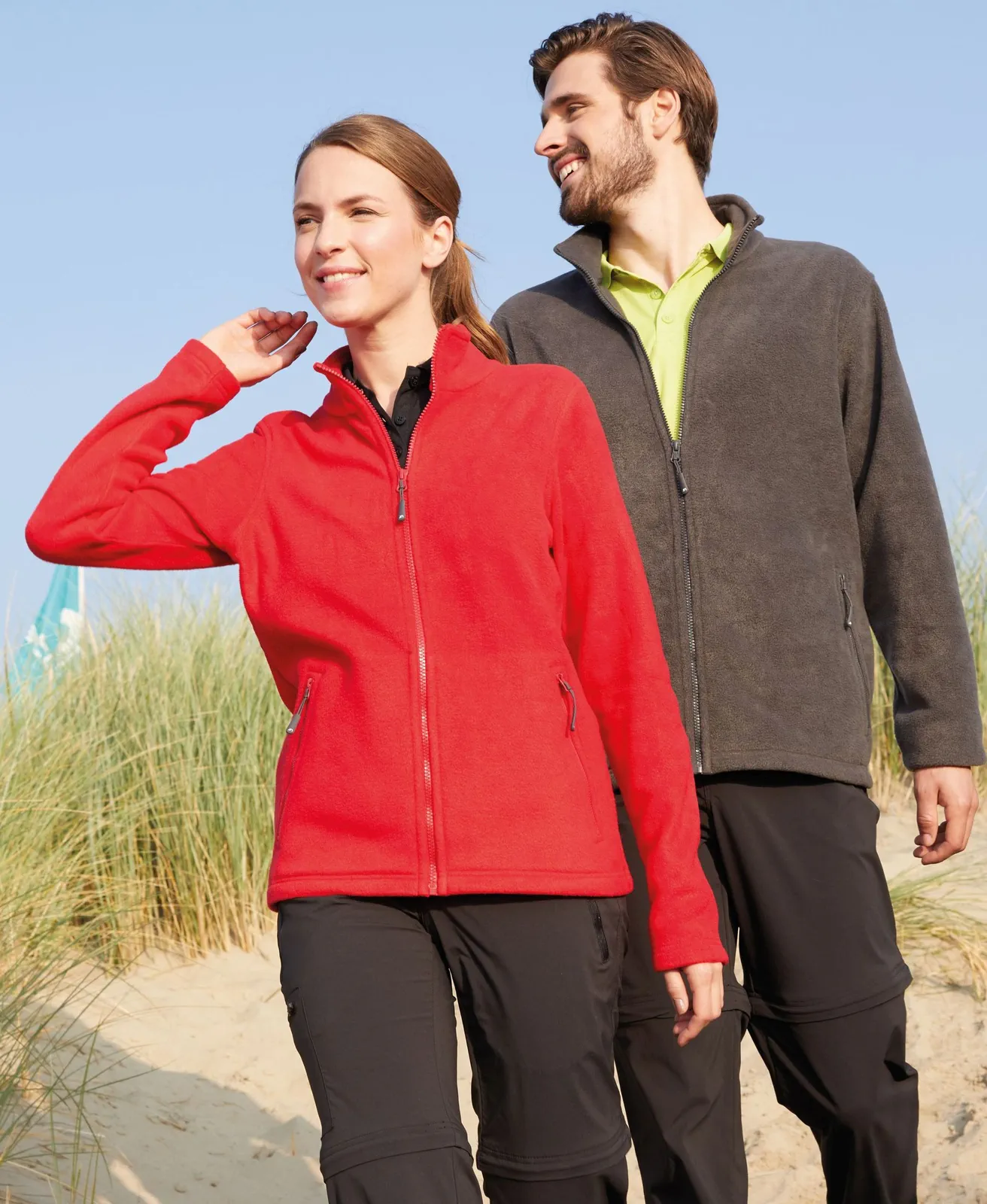 jn781-ladies-fleece-jacket-model-1 James & Nicholson Ladies Fleecejacket
