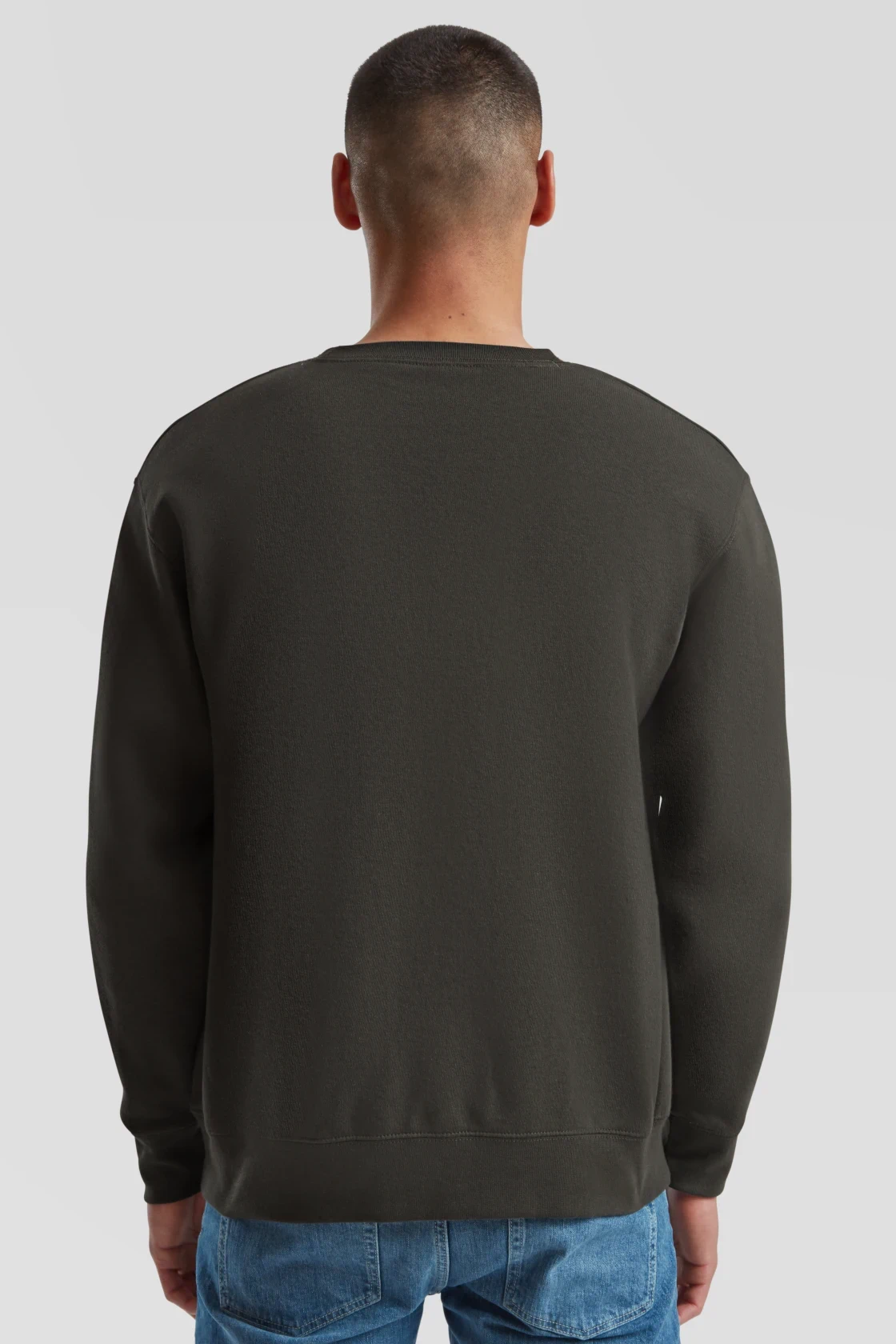 fruit-of-the-loom-62-154-0-premium-set-in-sweatshirt-charcoal-model-2 F.O.L. Premium Set-In Sweat