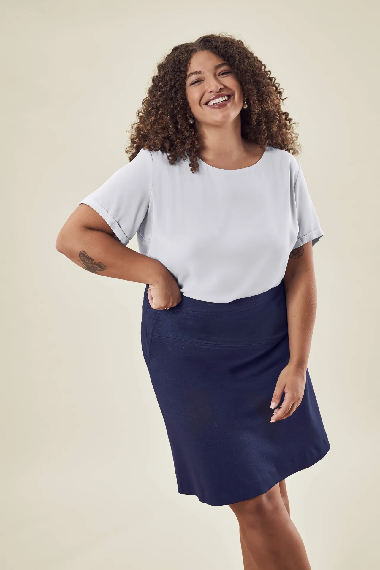 GREIFF Chiffon-Bluse kurzarm Regular Fit