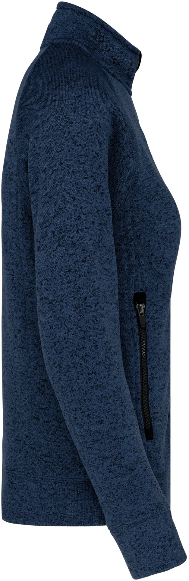 kariban-K9107-damen-melange-strickfleece-jacke-navymelange-right-5 Kariban Damen Melange Strickfleece Jacke