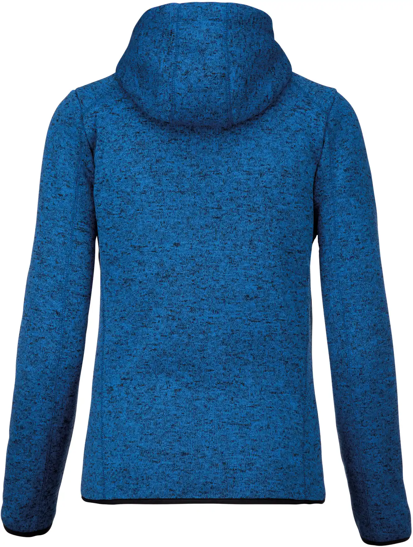 kariban-PA366-damen-melange-kapuzen-strickfleece-jacke-lightroyalbluemelange-back-6 Kariban Damen Melange Kapuzen Strickfleece Jacke